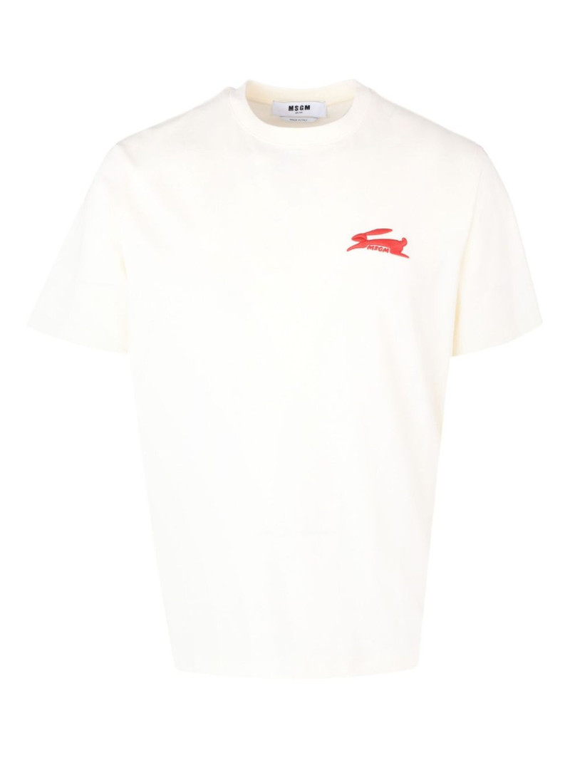 rabbit-detail graphic T-shirt 1