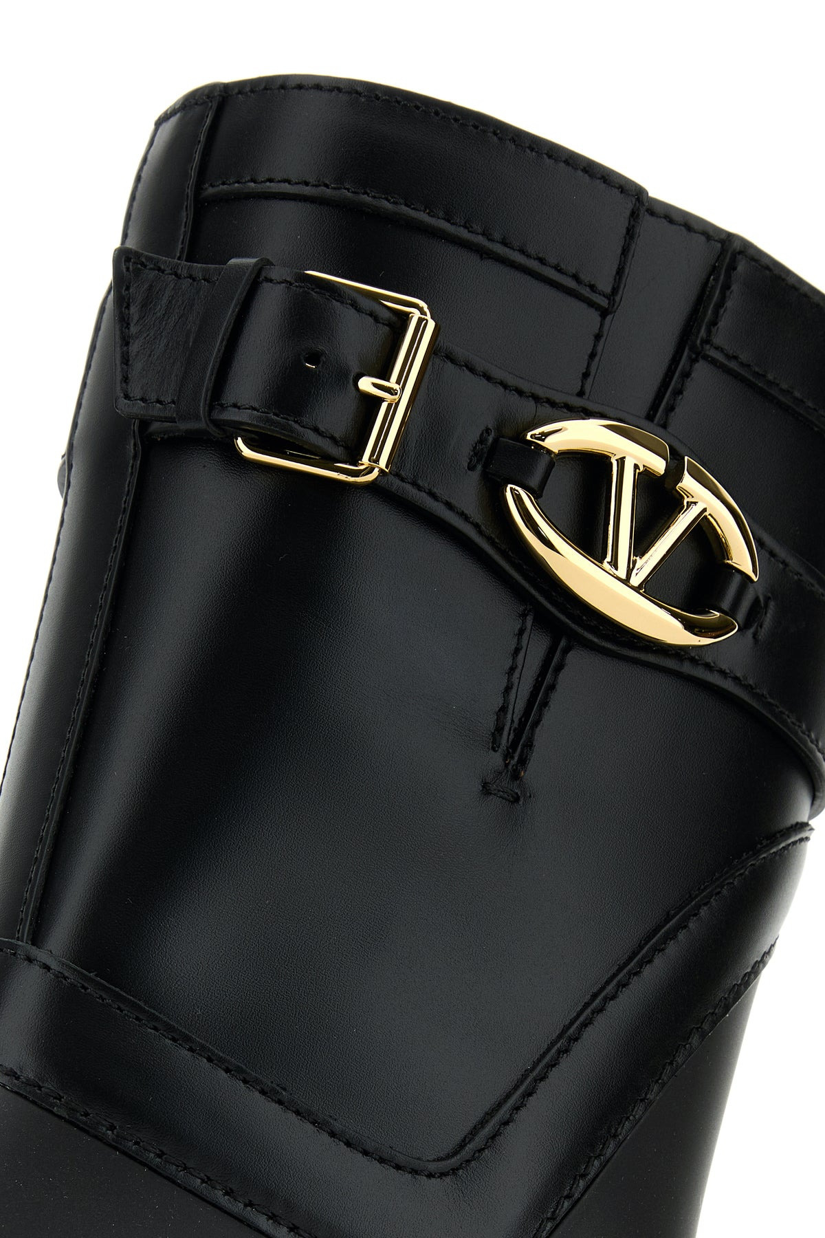 Black rubber and leather boots - 4