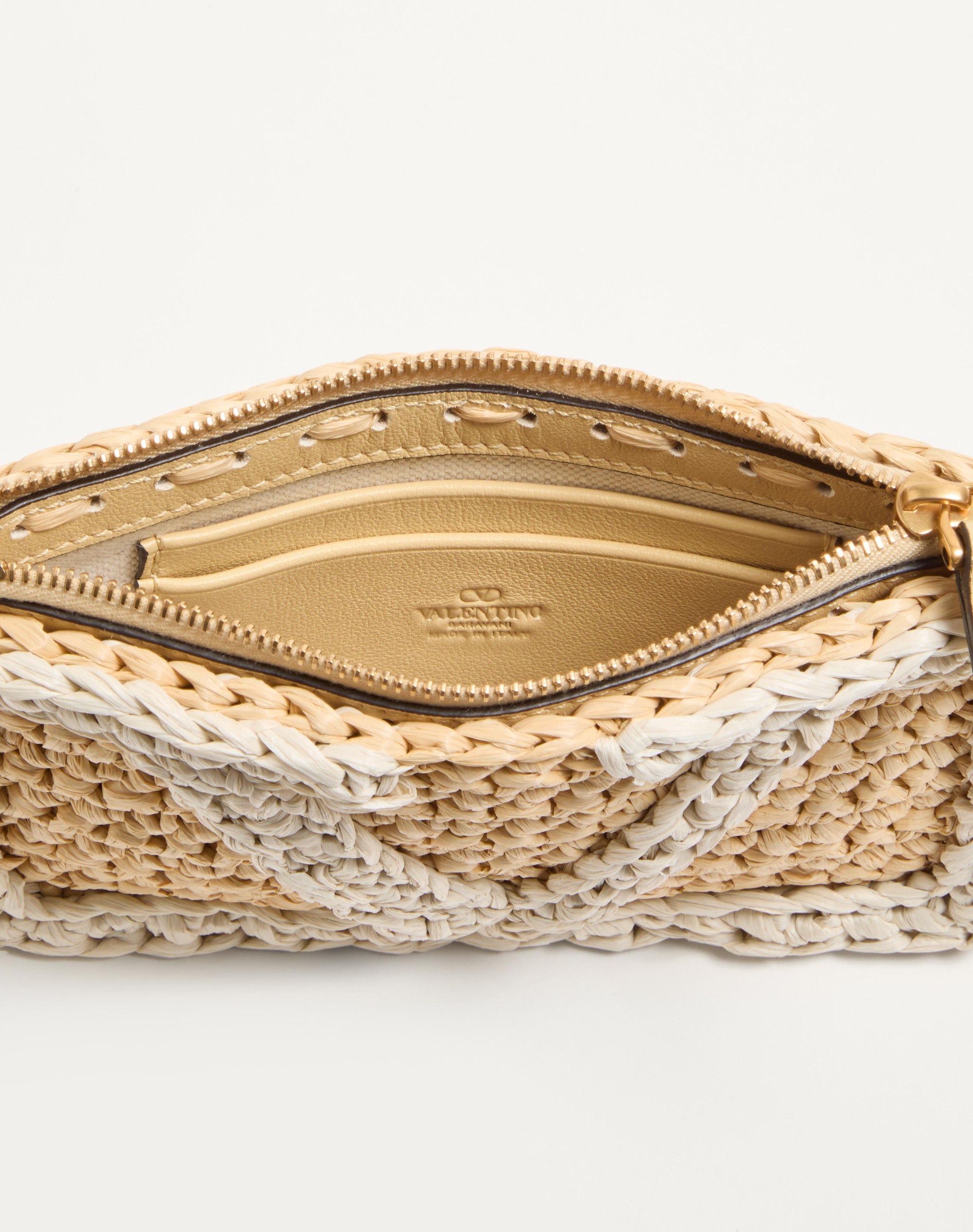 VALENTINO GARAVANI VIVA SUPERSTAR SYNTHETIC RAFFIA POUCH - 5