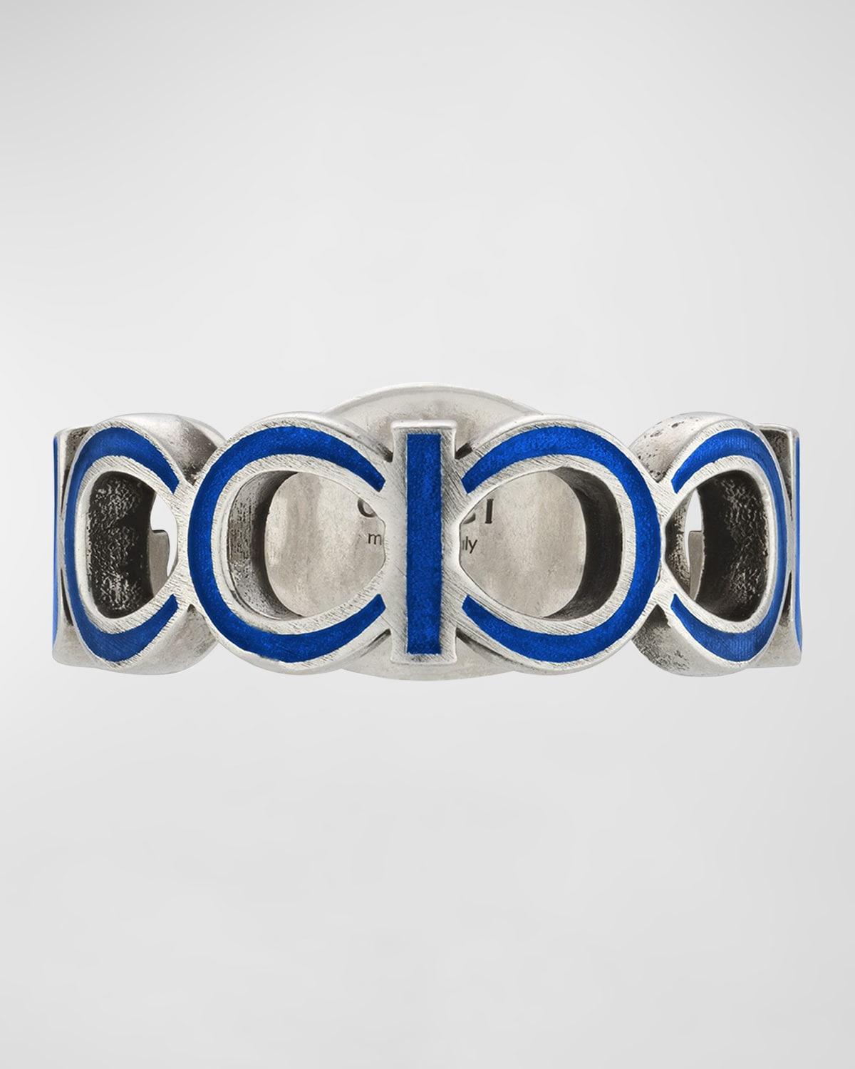 Men's Interlocking G Enamel Band Ring - 4