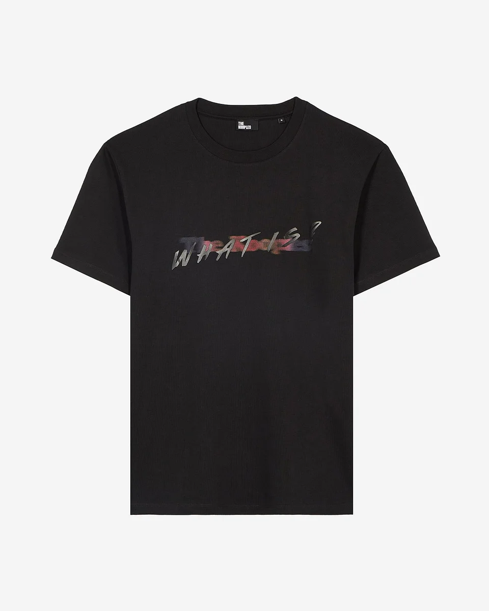T-SHIRT WITH MULTICOLORED BLACK LOGO - 1