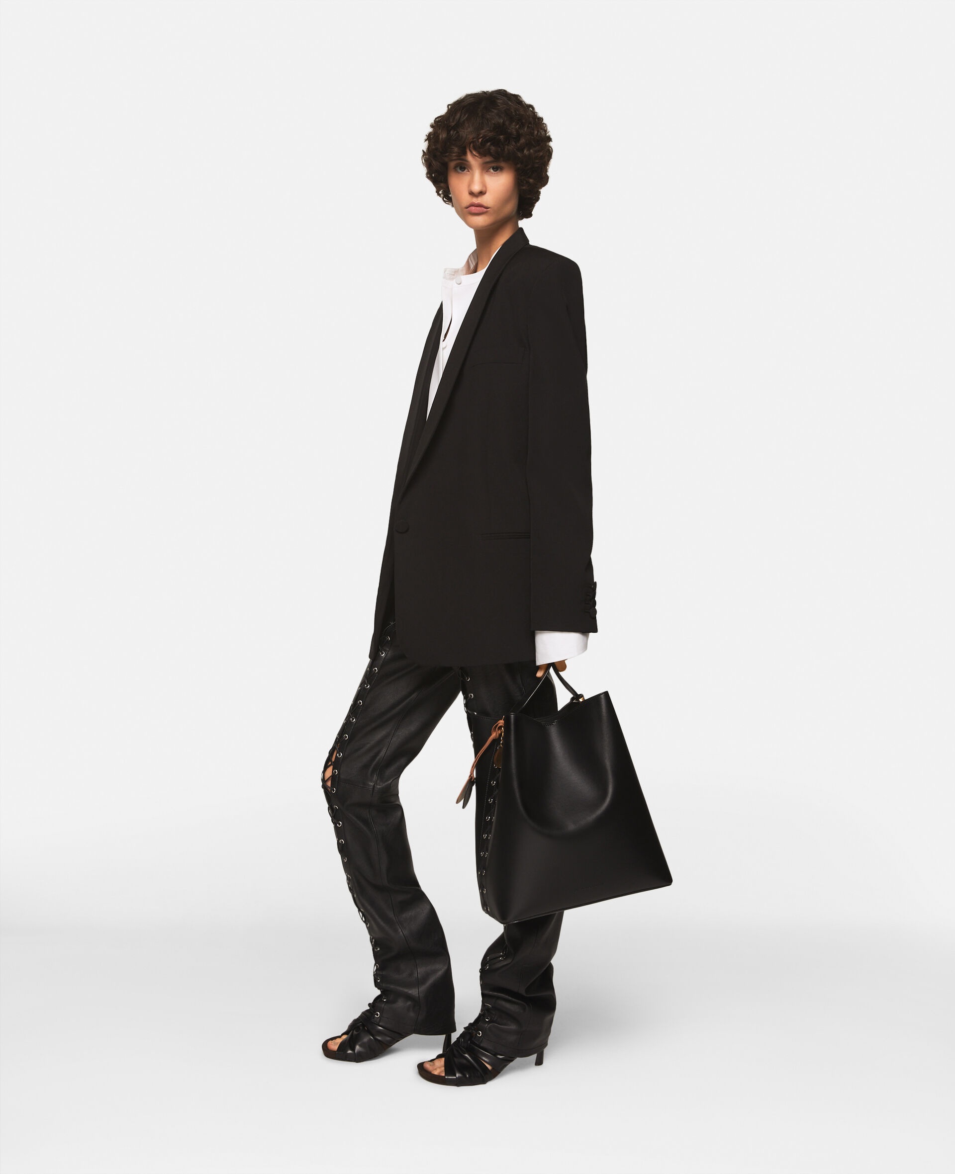 Wool Blazer with Shawl Lapels - 3