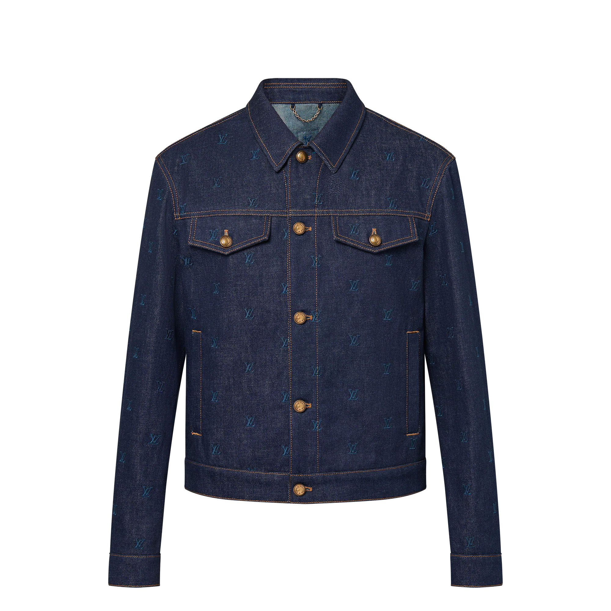 LV Blason Embroidered Denim Blouson - 1