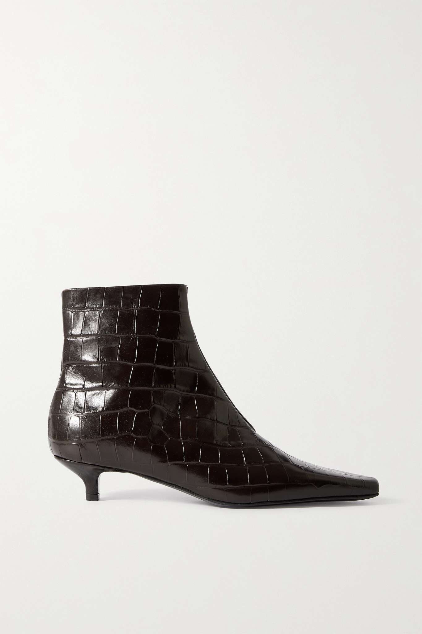 + NET SUSTAIN The Slim croc-effect leather ankle boots - 1