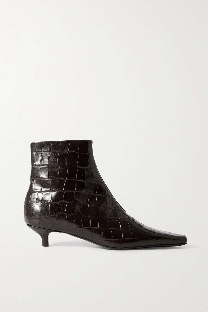+ NET SUSTAIN The Slim croc-effect leather ankle boots 1