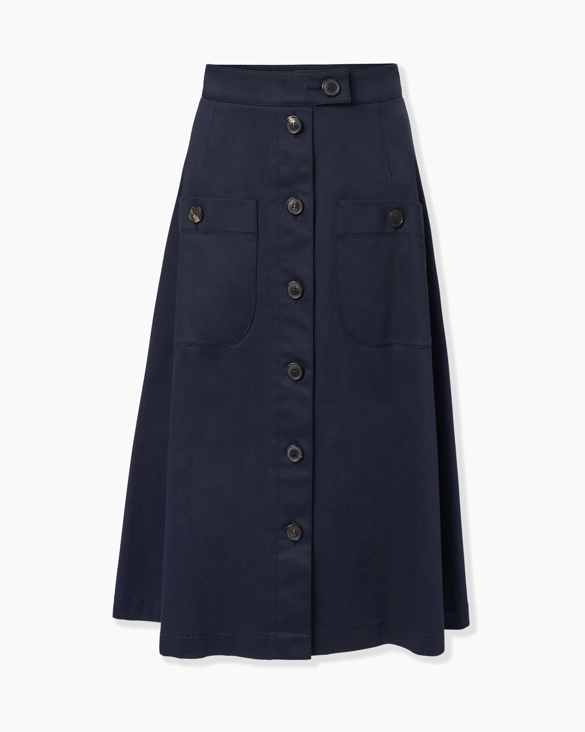 Button-Front Midi Skirt - 1