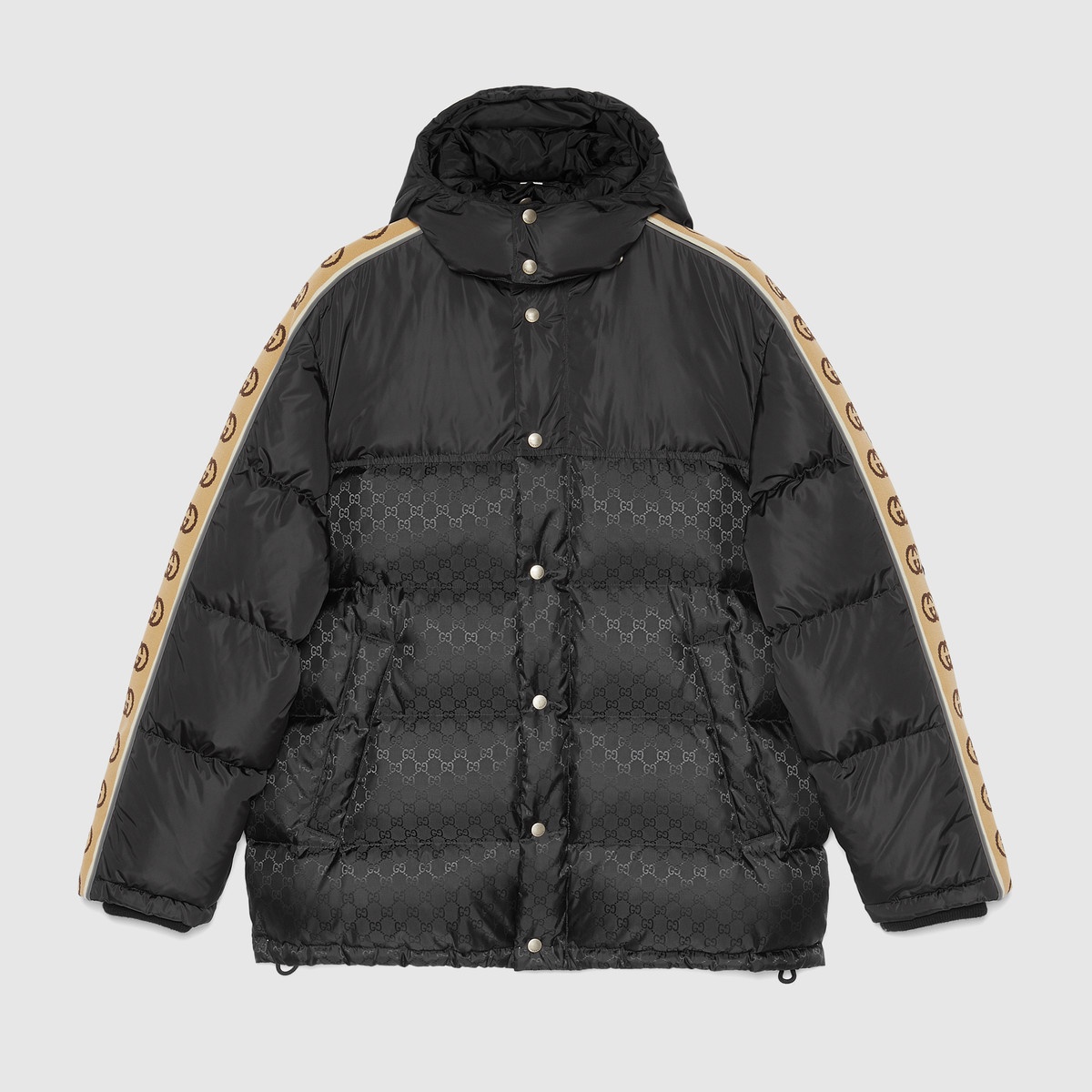 GG jacquard nylon padded coat - 1