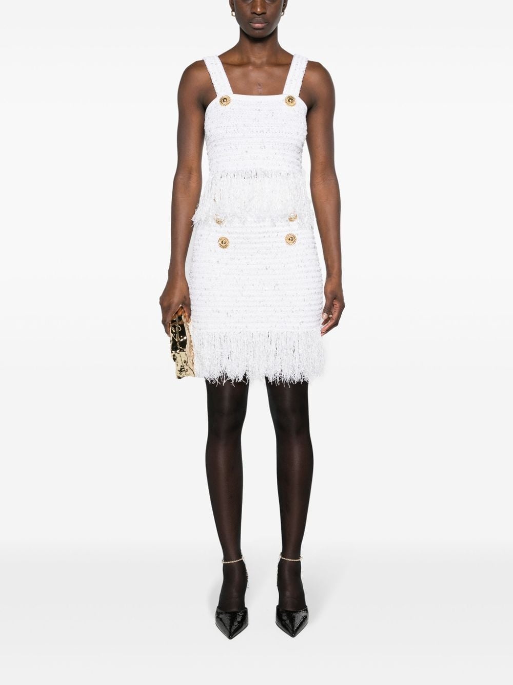 fringed metallic mini skirt - 2