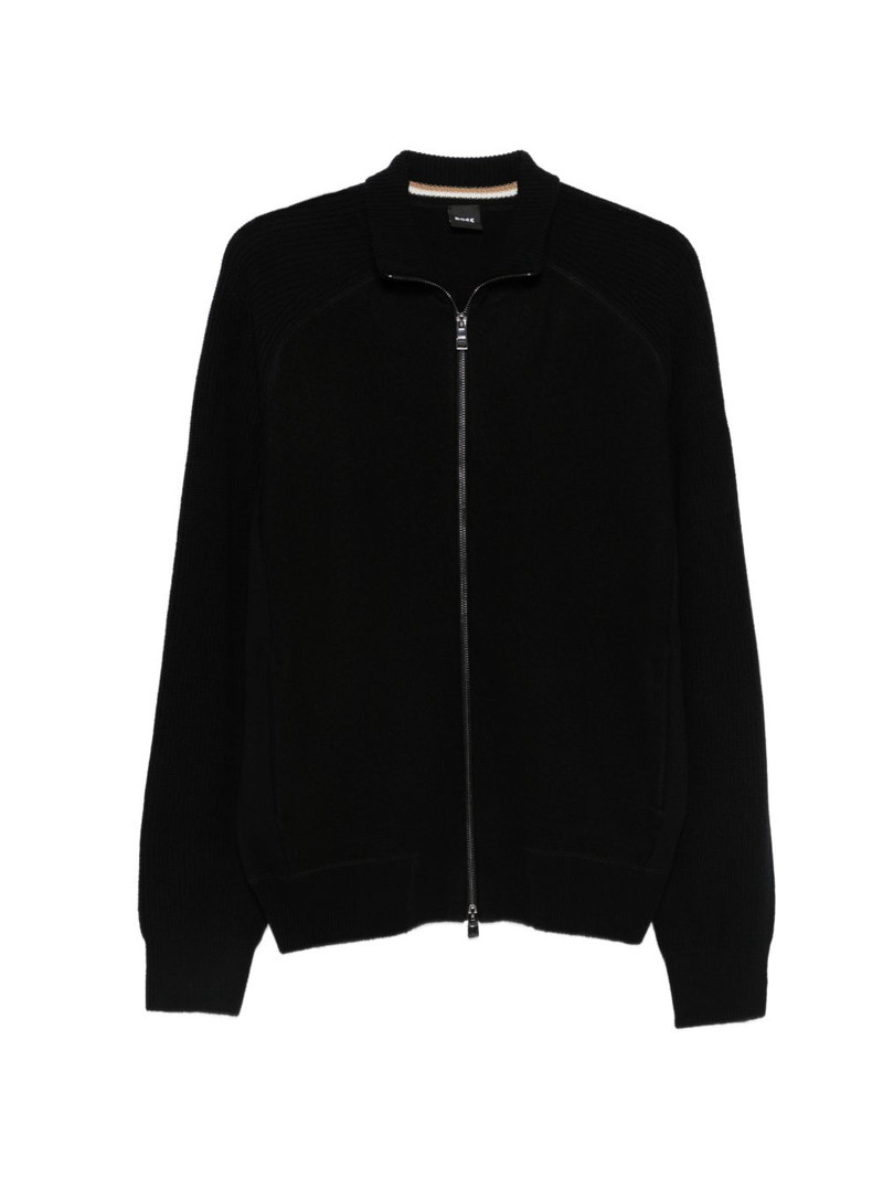 zip wool cardigan 1