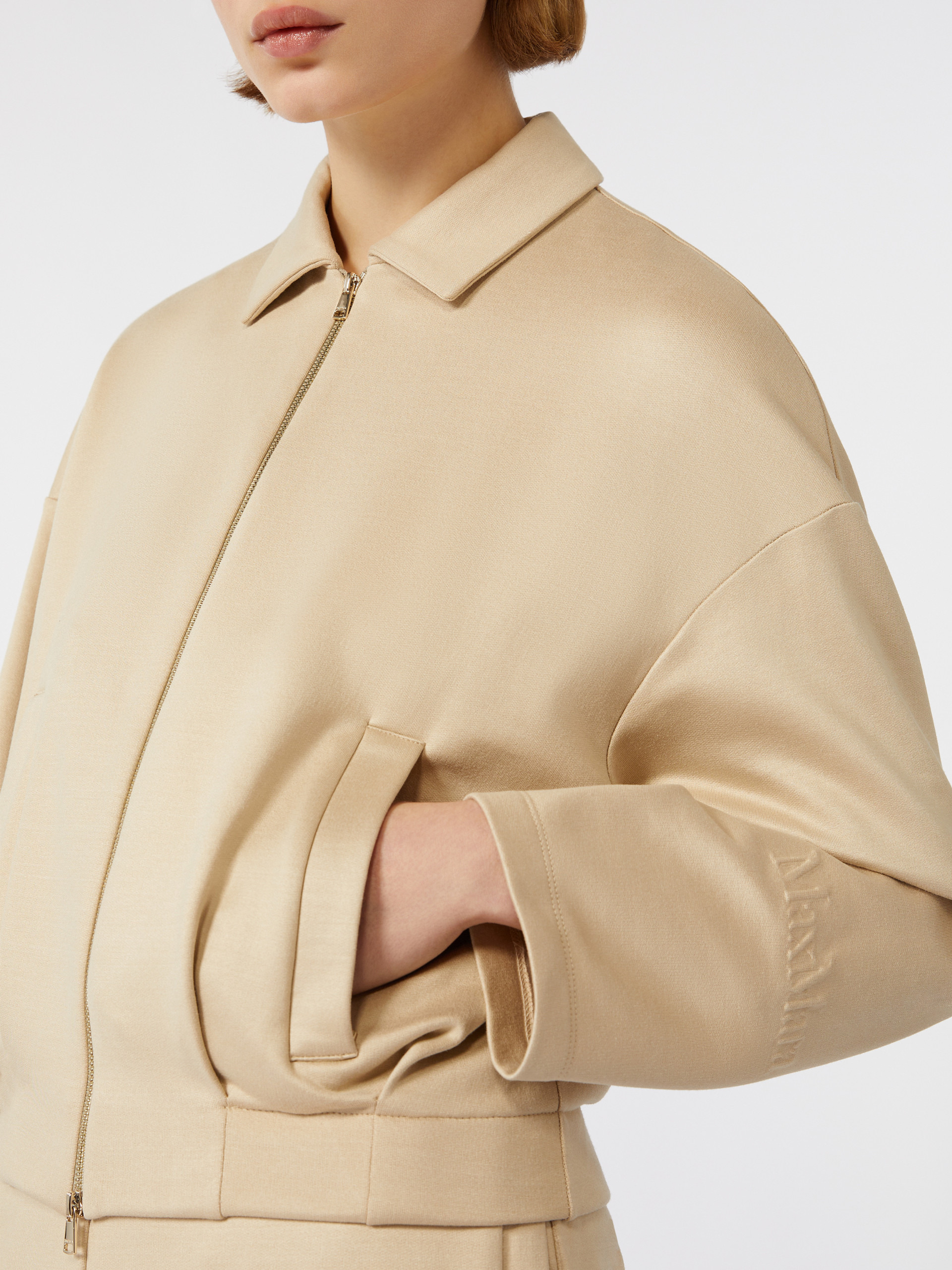 ARGENTA Silk and cotton cropped sweatshirt - 5