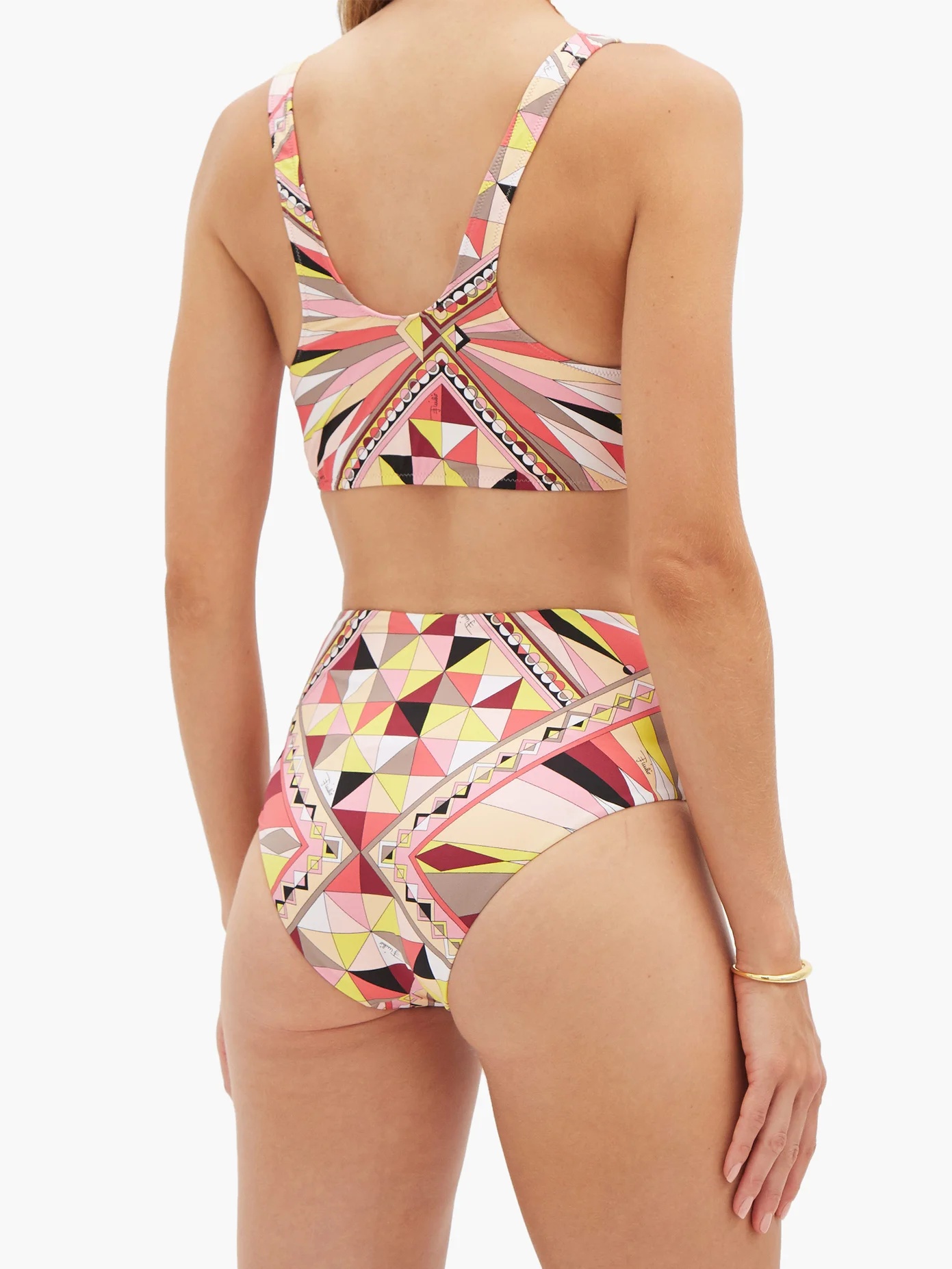 Logo-button printed bikini top - 5