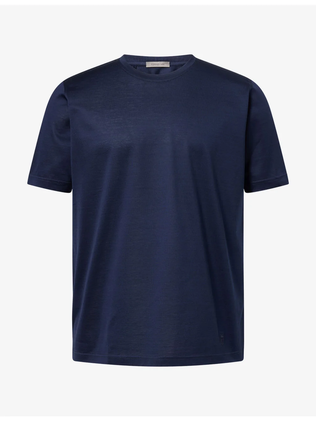 Crew-Neck Mercerized Cotton T-Shirt - 1