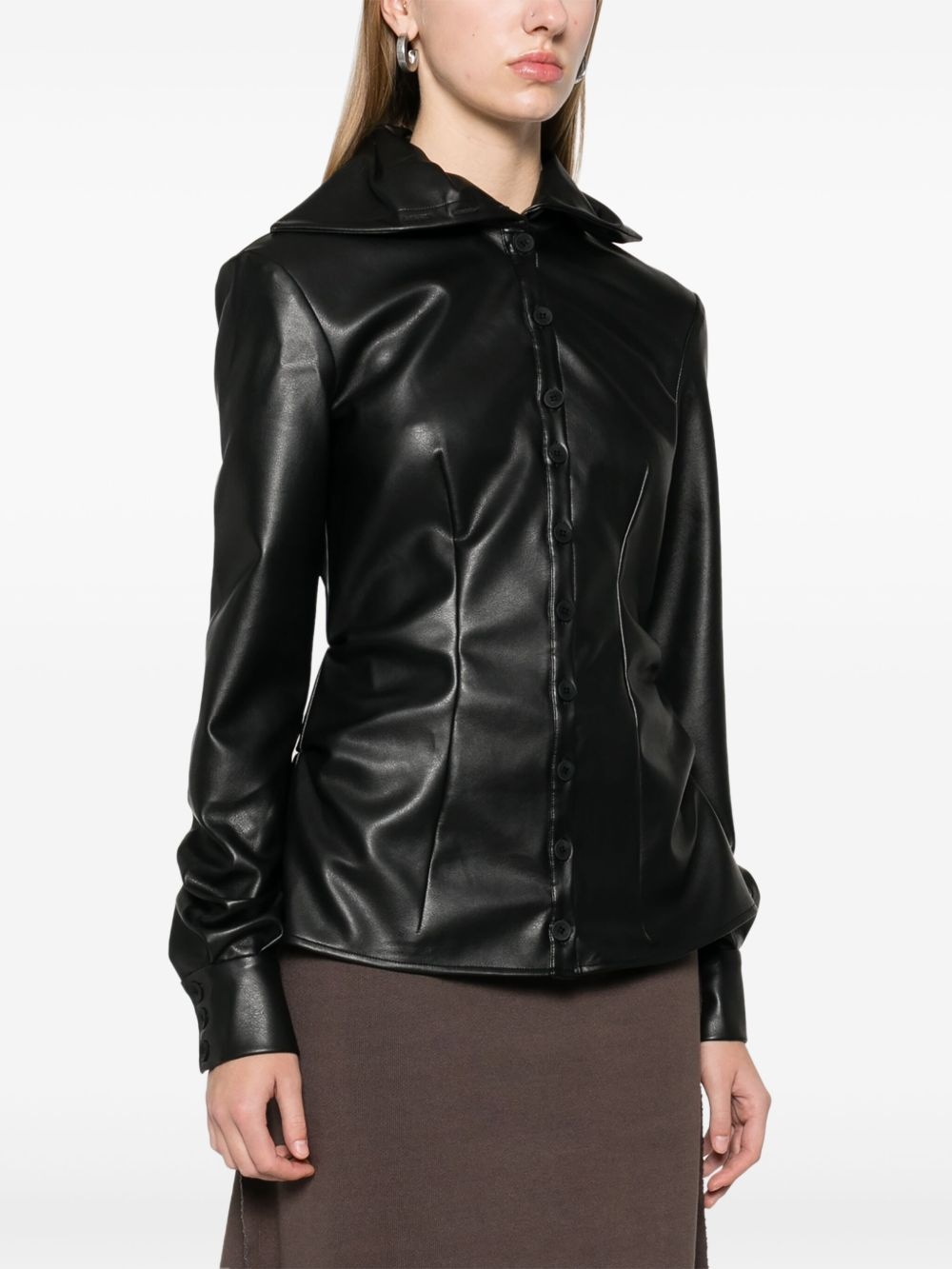 faux-leather shirt - 3