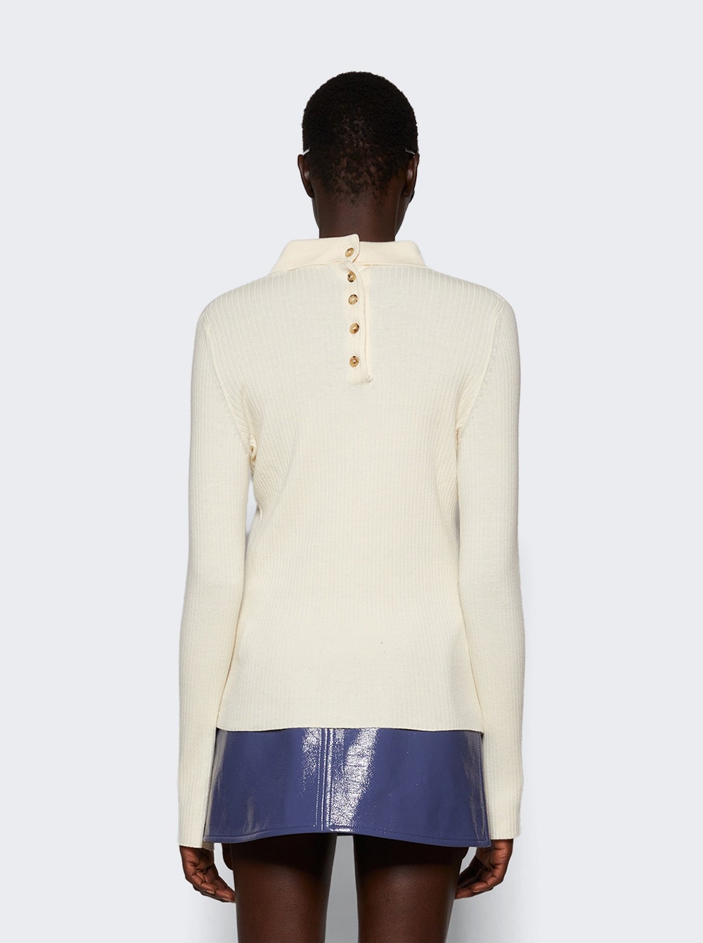 Multi-buttons Polo Top Ivory - 5