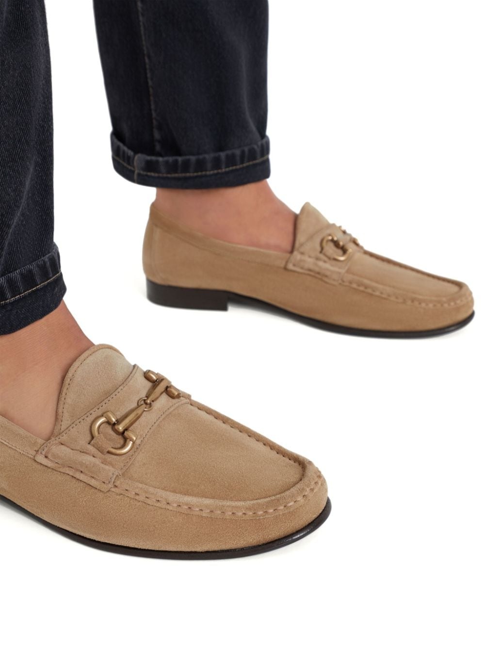 almond-toe leather loafers - 5