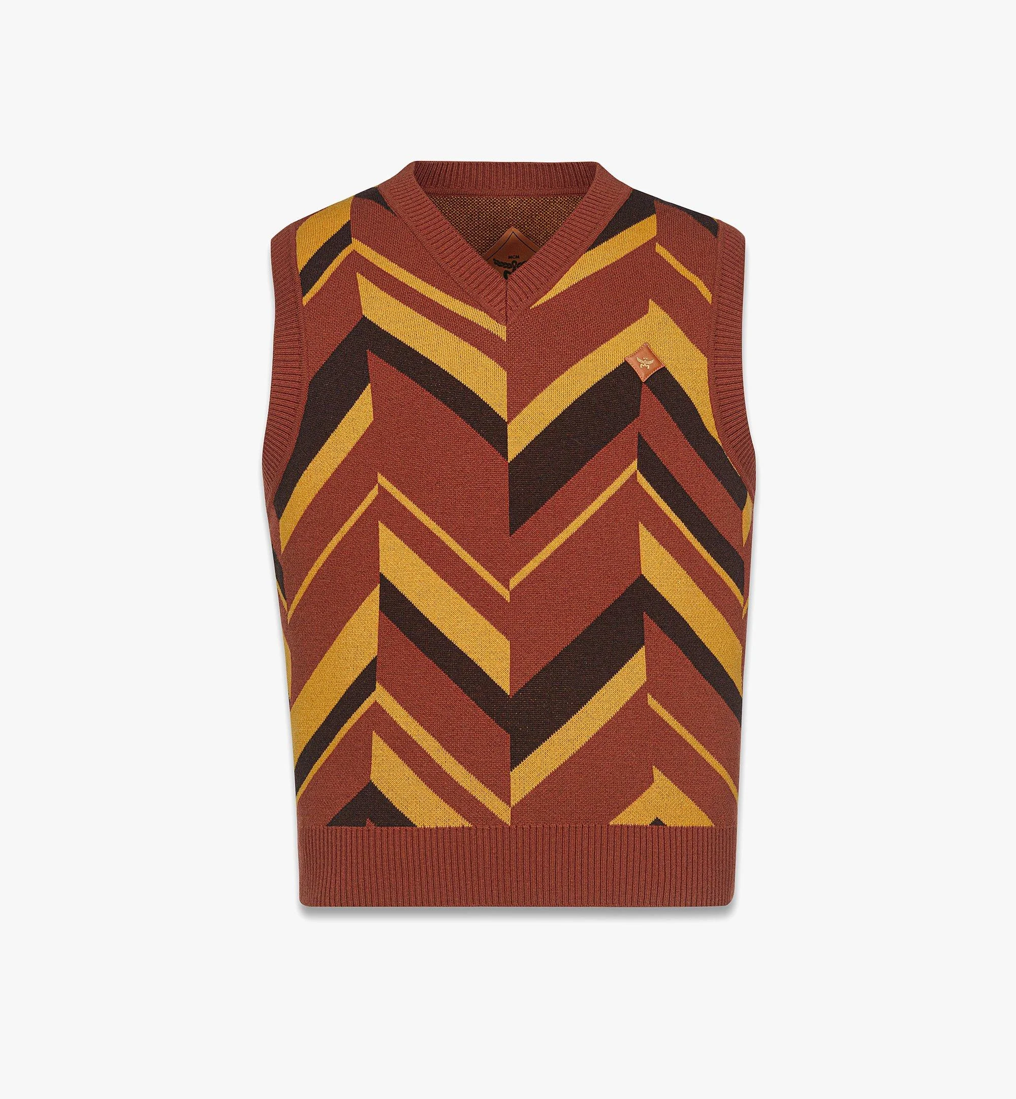 Mega Herringbone Vest in Wool-Cashmere Jacquard - 1