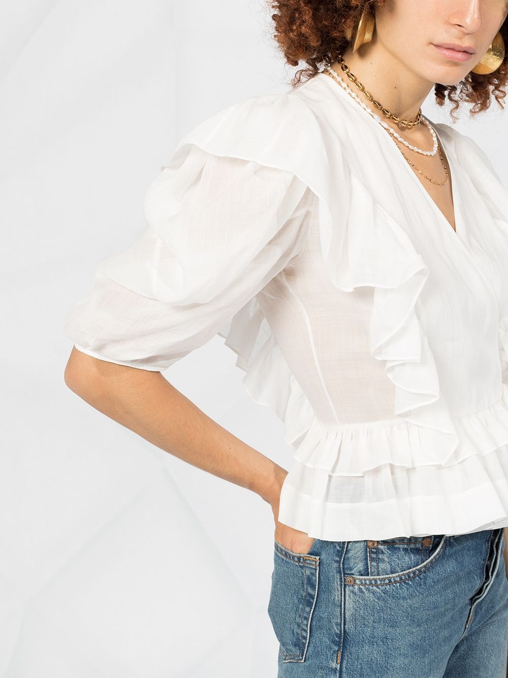 ruffled wrap top - 5