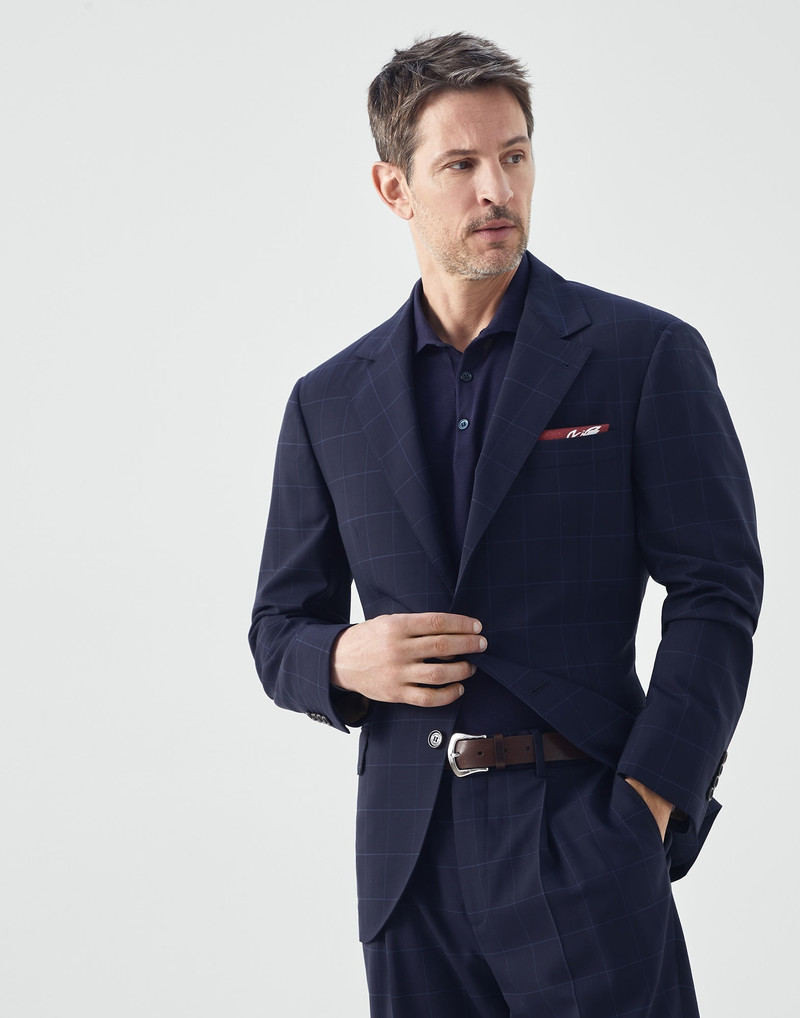 Virgin wool check blazer 1