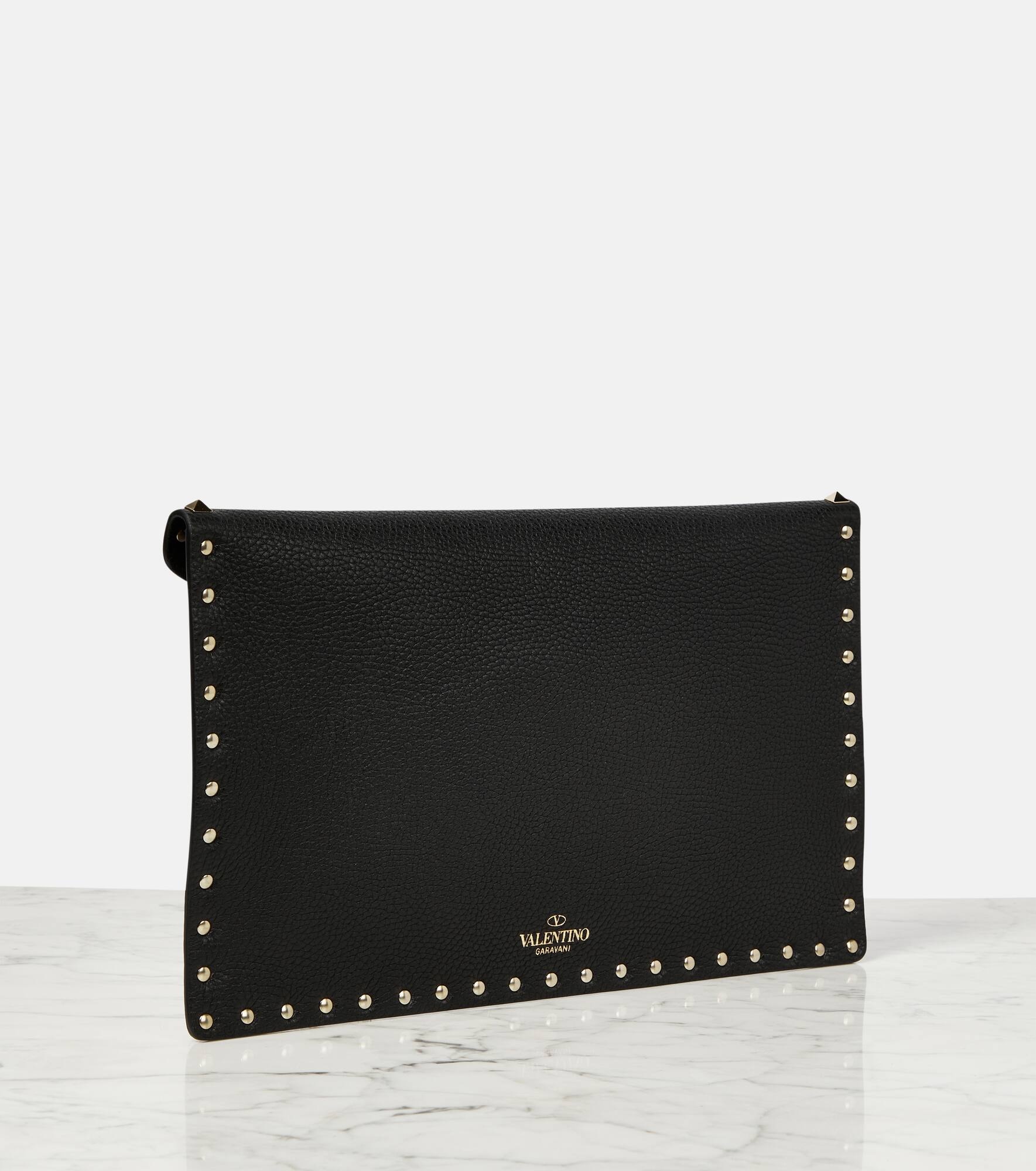 Rockstud leather clutch - 4