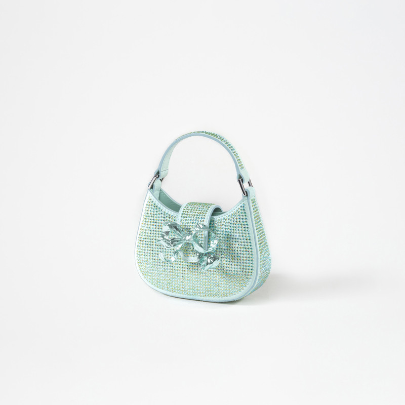 Green Rhinestone Crescent Bow Micro Bag 3