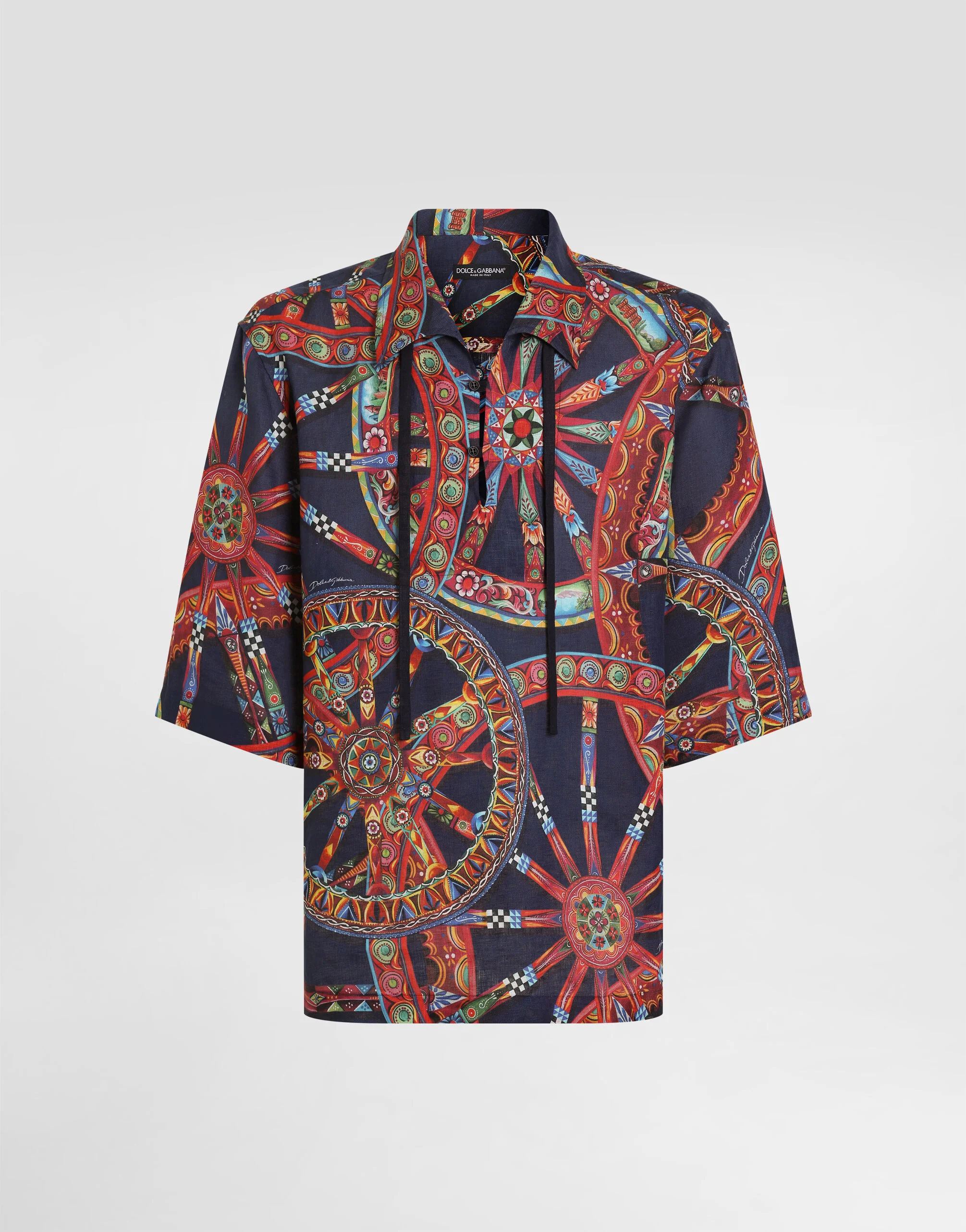 carretto-print hawaii linen shirt - 1