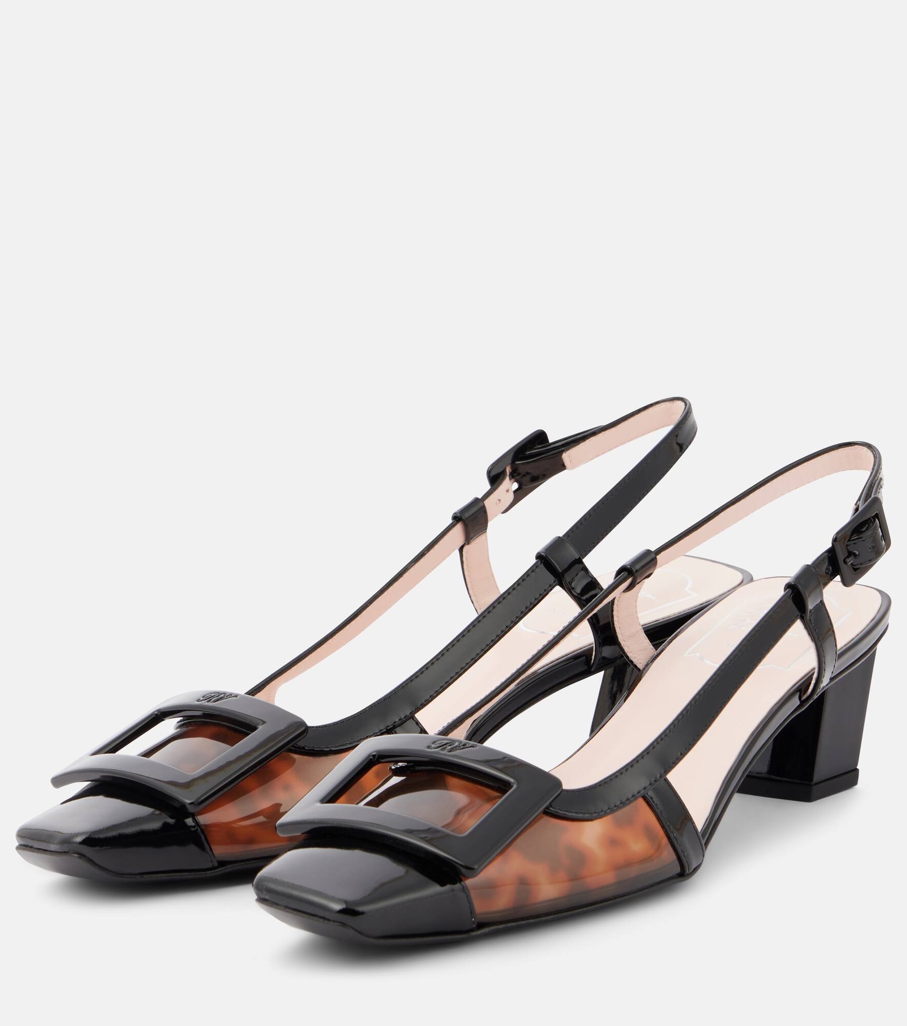 Belle Vivier 45 patent leather slingback pumps - 5