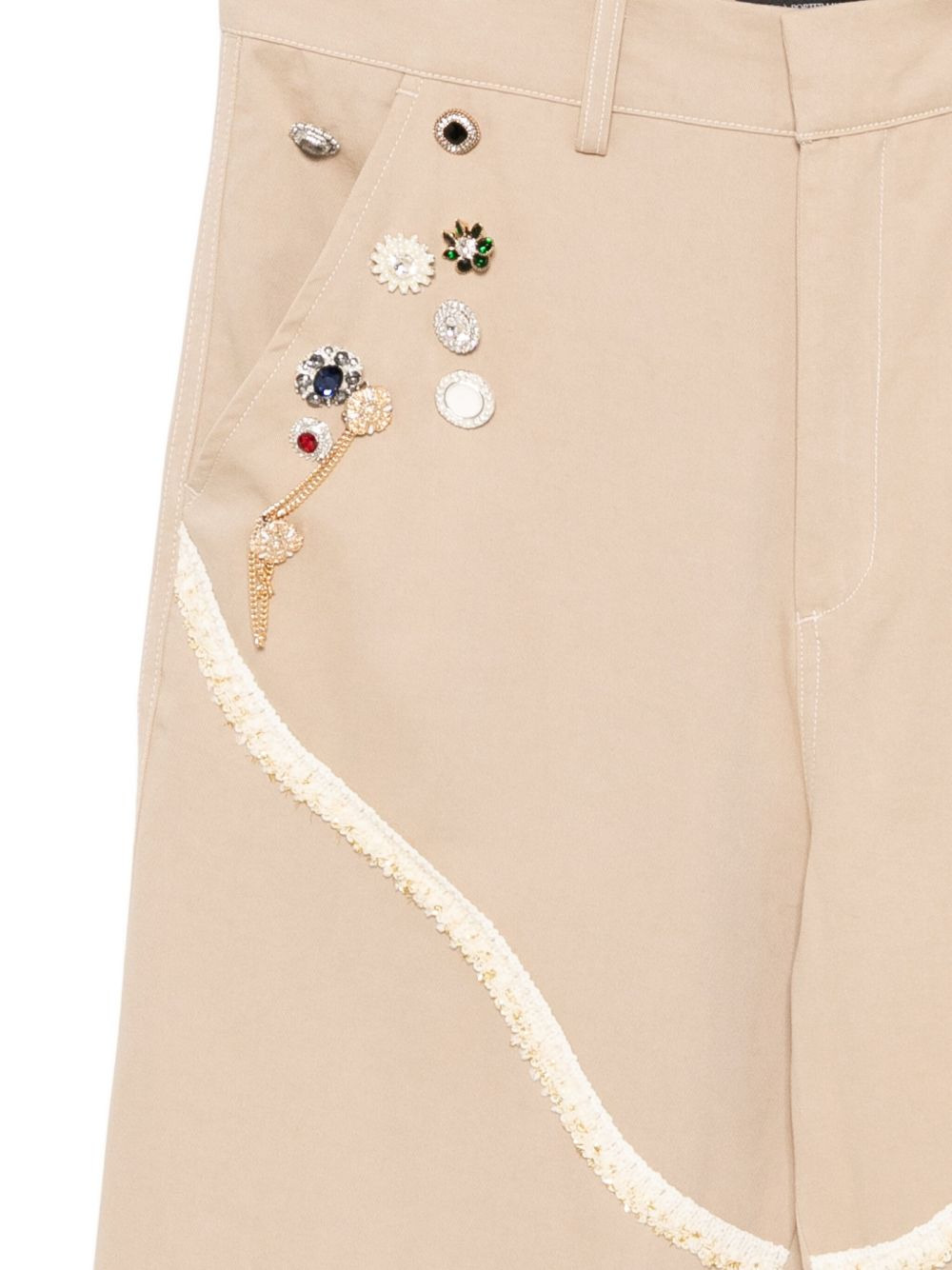 corset-trimmed chinos - 3