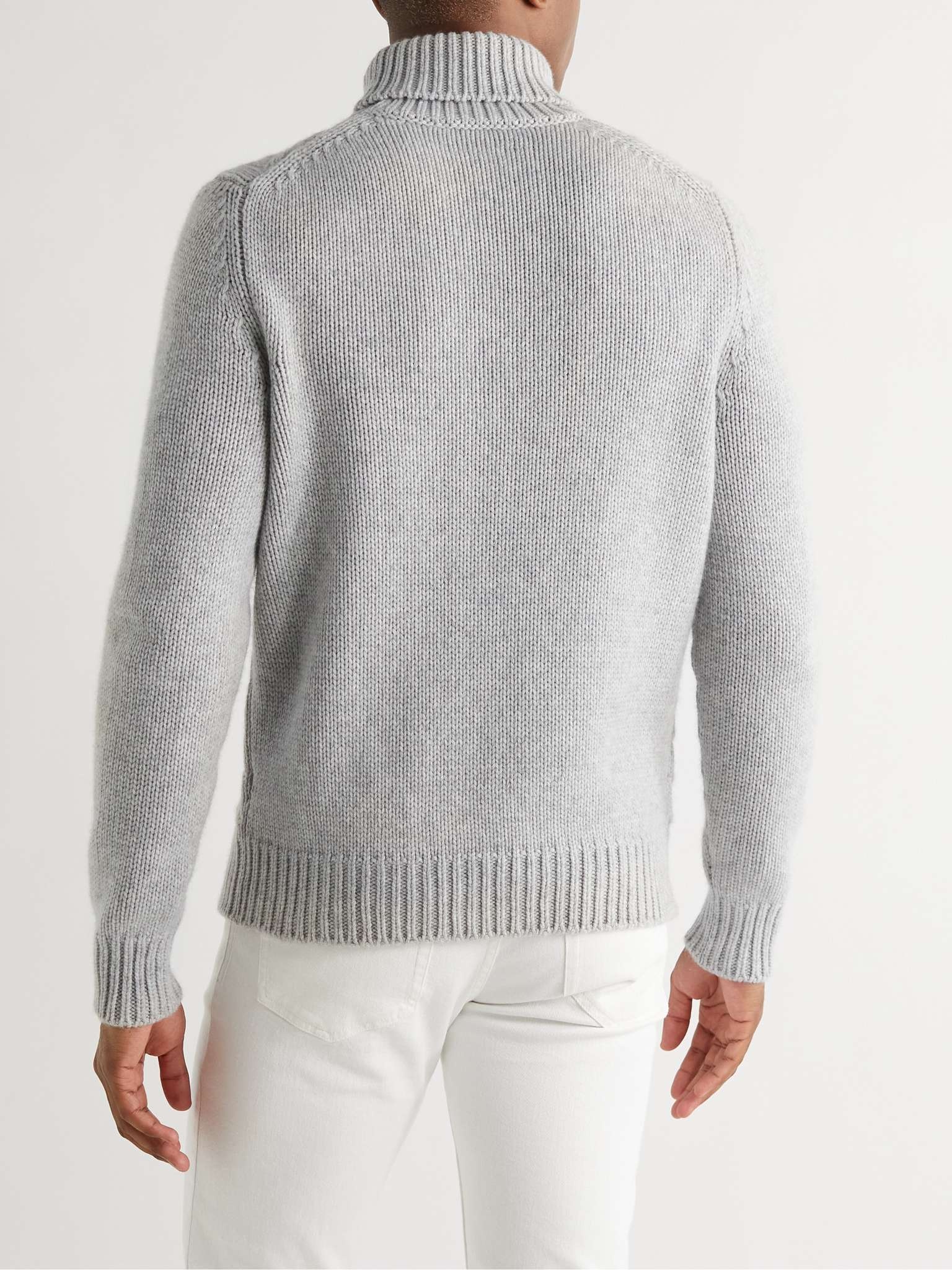 Cable-Knit Cashmere Rollneck Sweater - 4