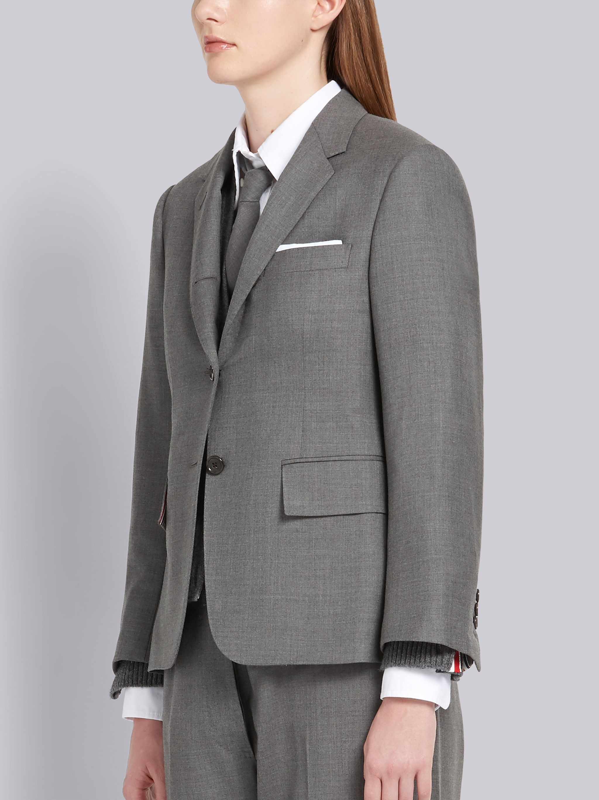 Medium Grey Super 120s Twill Classic Jacket - 2