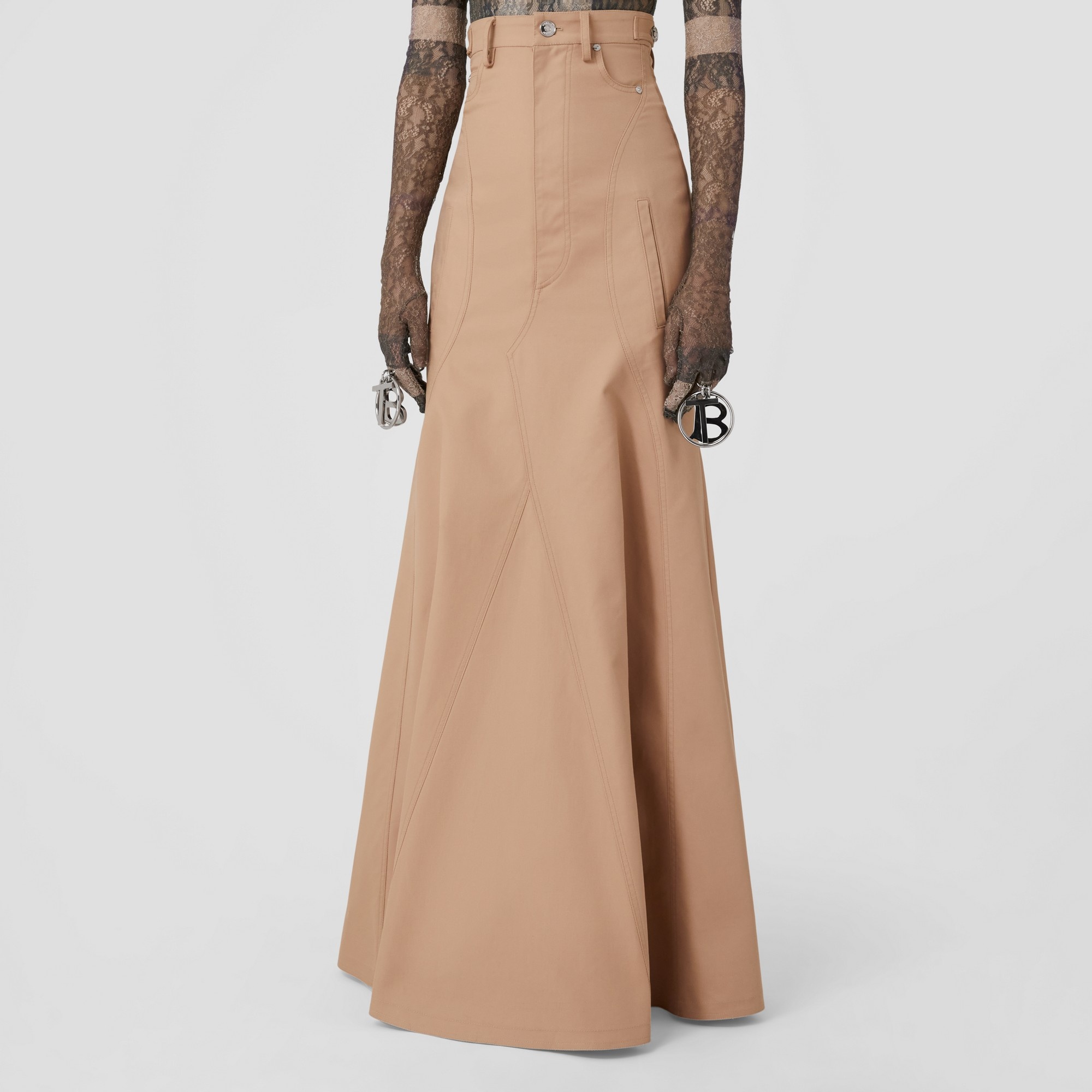 Cotton Gabardine Floor-length Skirt - 4