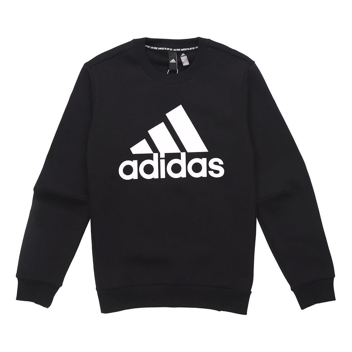 adidas Fleece Lined Stay Warm Athleisure Casual Sports Pullover Round Neck Black EB5265 - 1