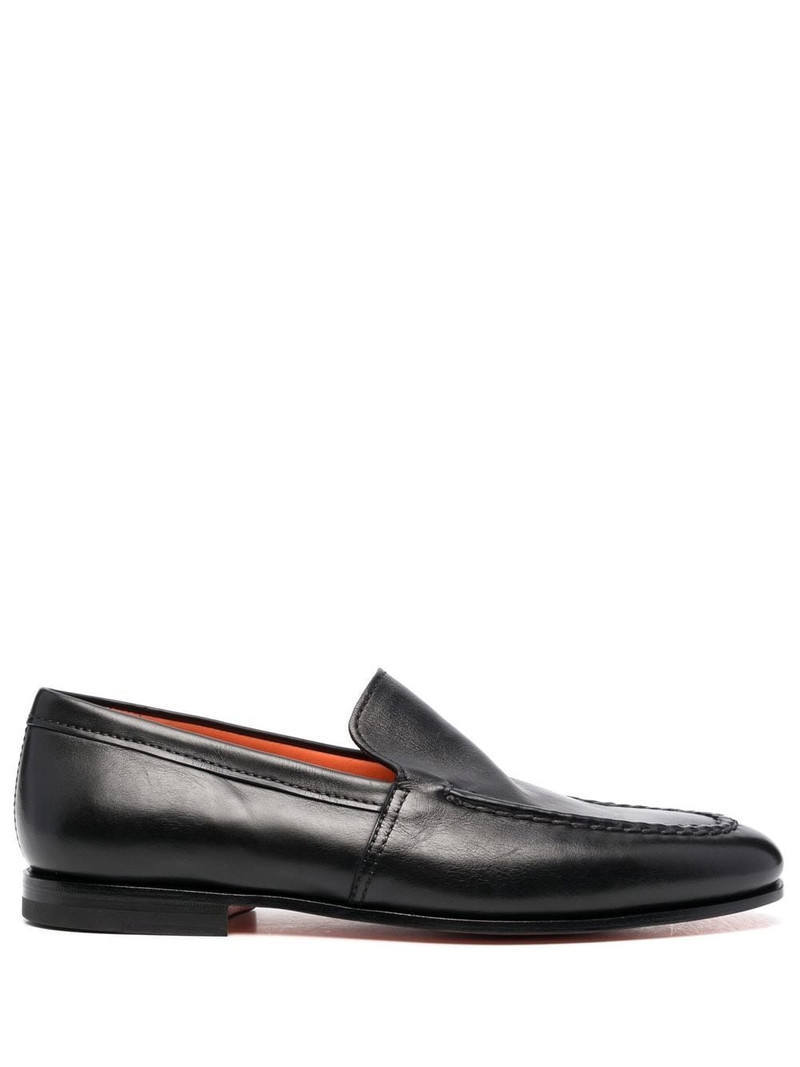 almond-toe leather loafers 1