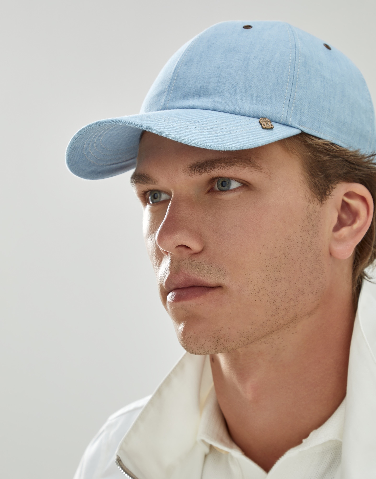 Denim-effect chambray baseball cap - 3