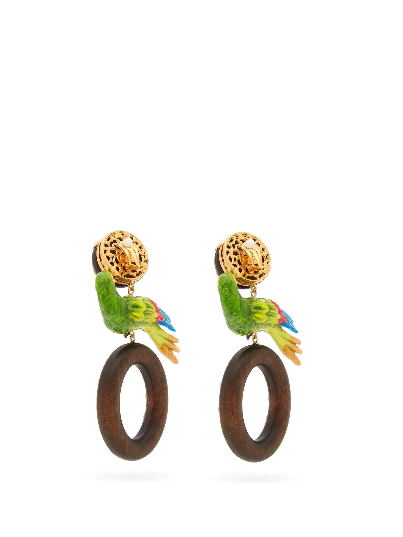 Parrot drop clip earrings - 3