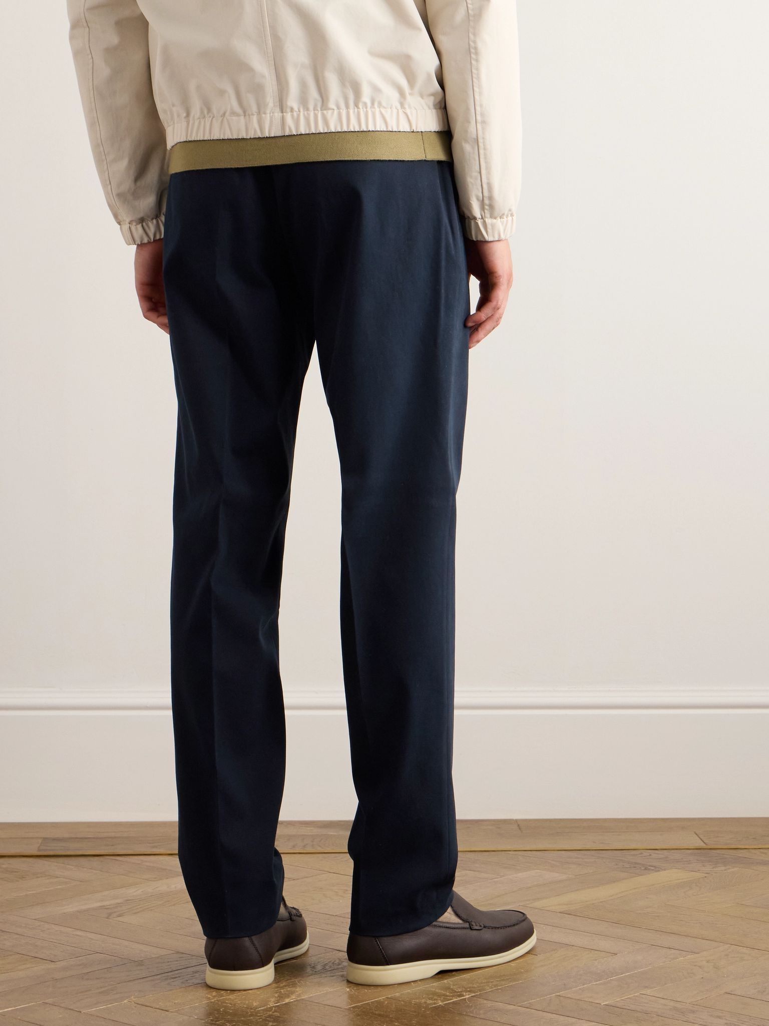 Jarno Austin Straight-Leg Stretch-Cotton Twill Trousers Blue - 3