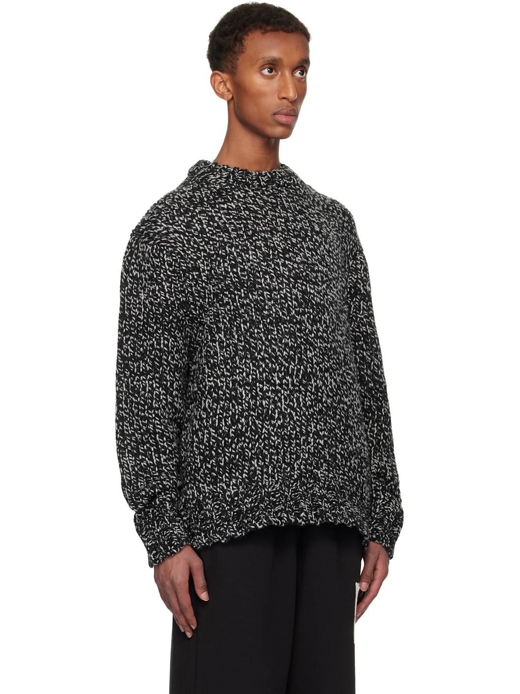 Black & White Chunky Knit Sweater - 2