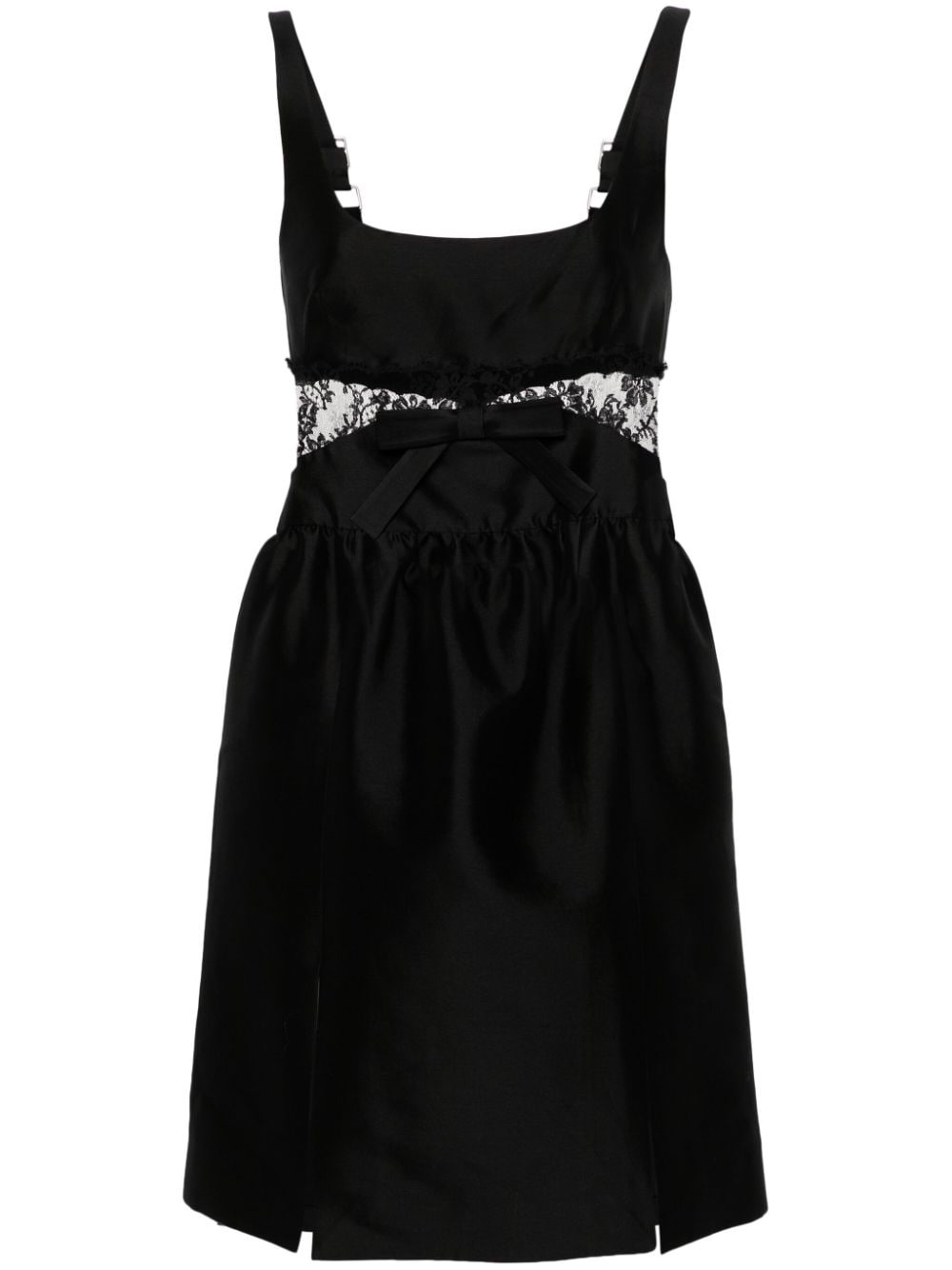SHUSHU/TONG open-back pleated minidress - Black
