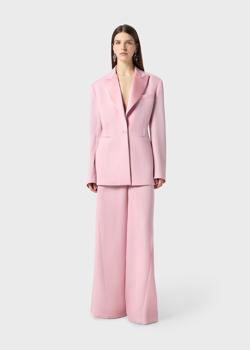 Blumarine SUPERWIDE-LEG PANTS IN GRAIN DE POUDRE WOOL outlook