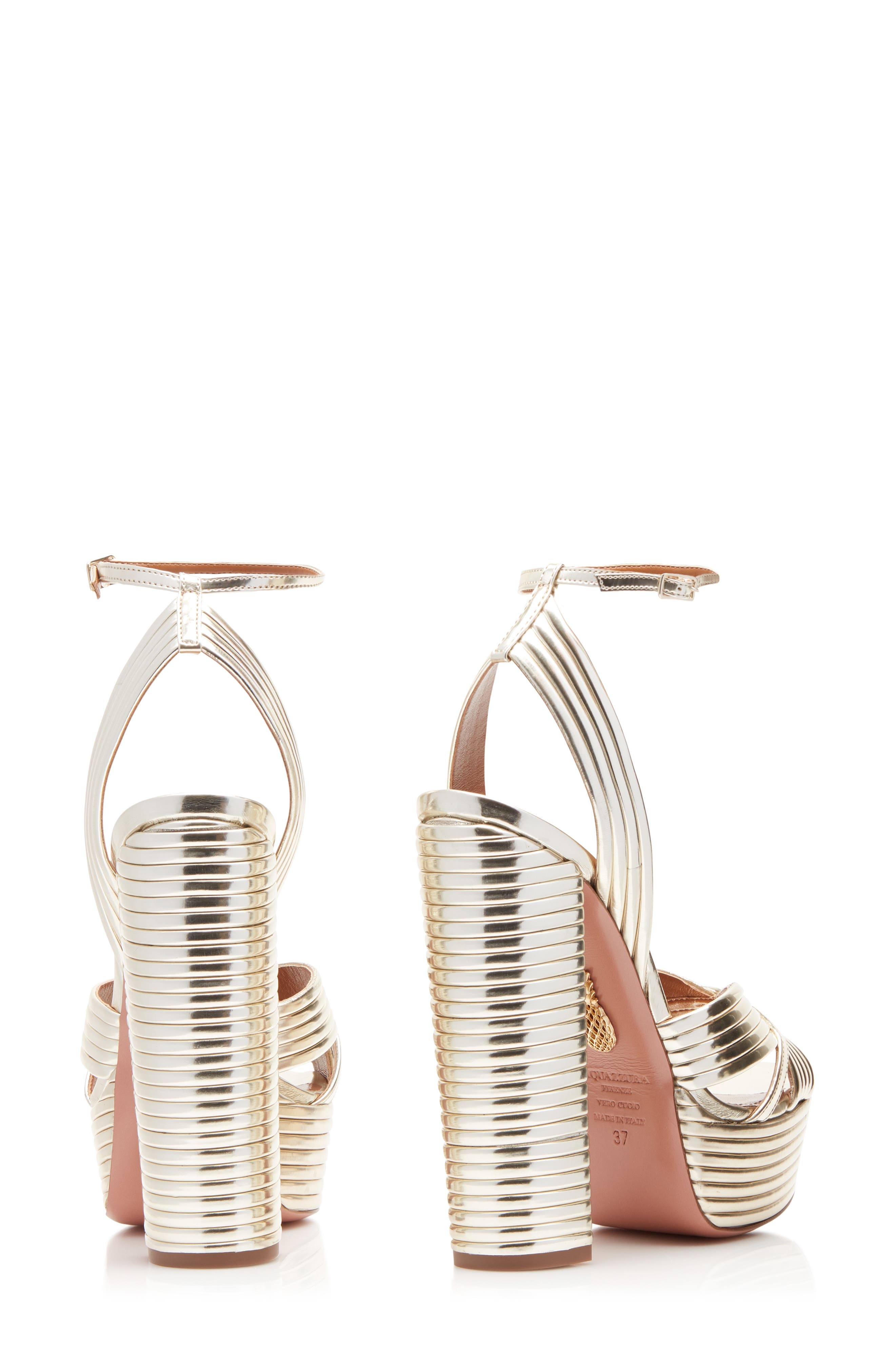 Aquazzura Platform Sandal in Light Gold at Nordstrom - 3