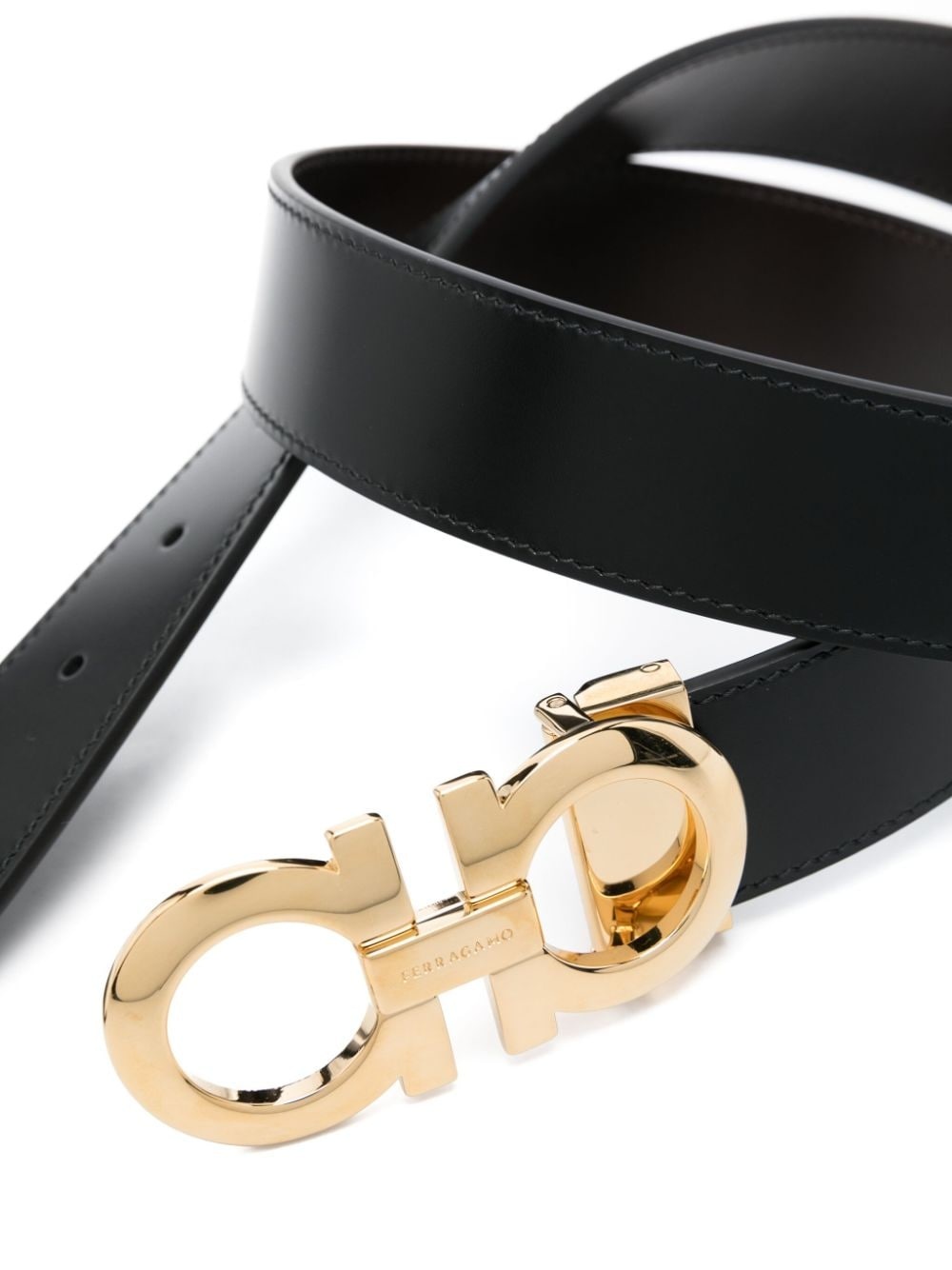 Gancini-buckle leather belt - 2