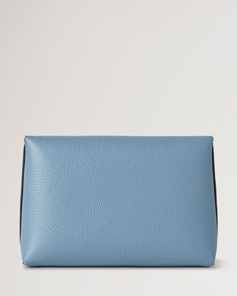 Mulberry Darley Cosmetic Pouch Brighton Blue Small Classic Grain outlook