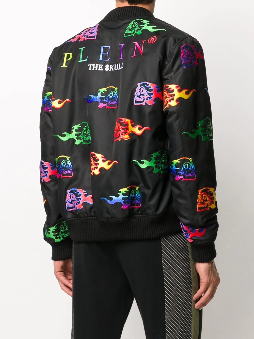 skull-embroidery bomber jacket - 4