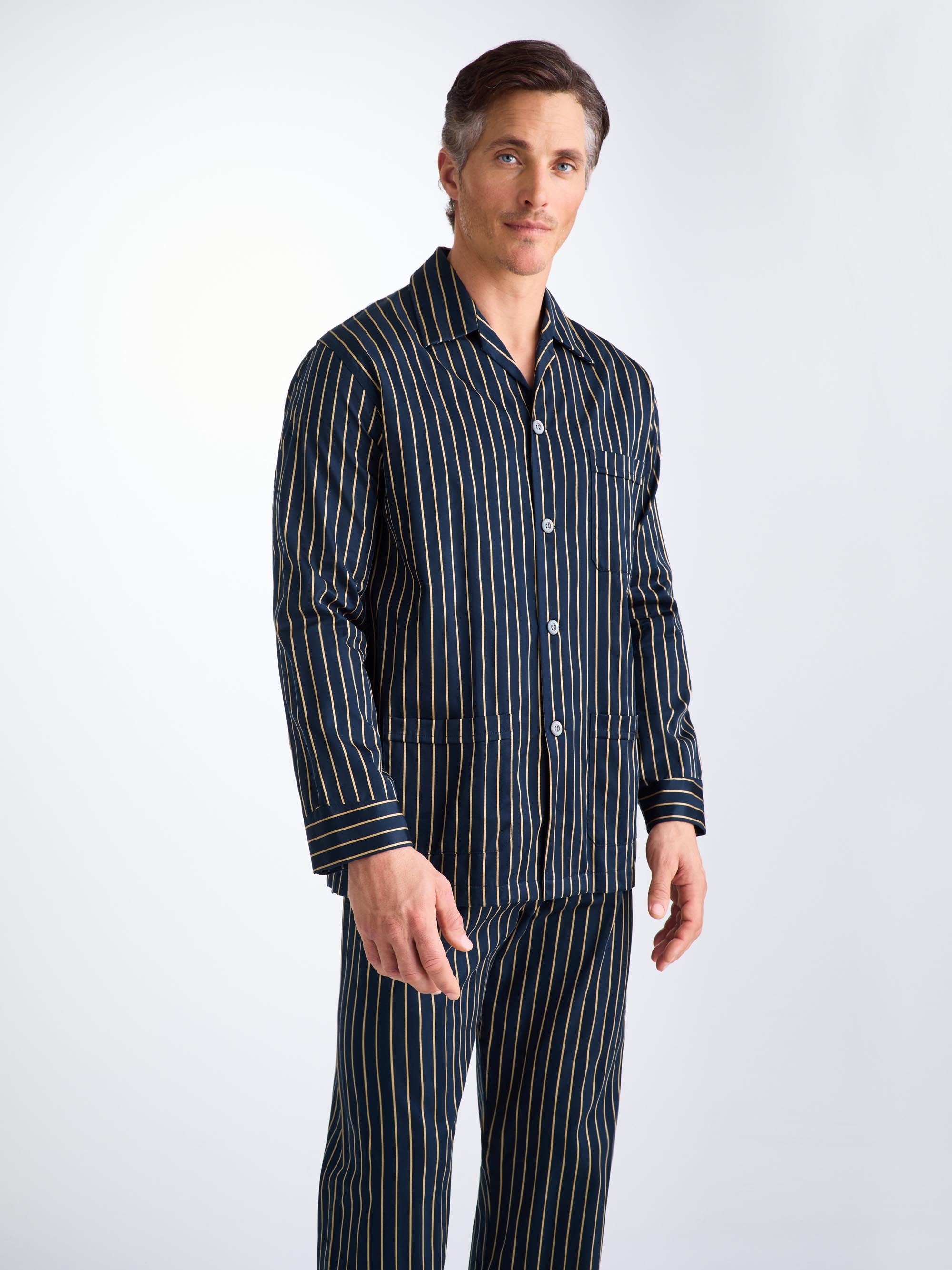 Men's Classic Fit Pajamas Royal 224 Cotton Navy - 5