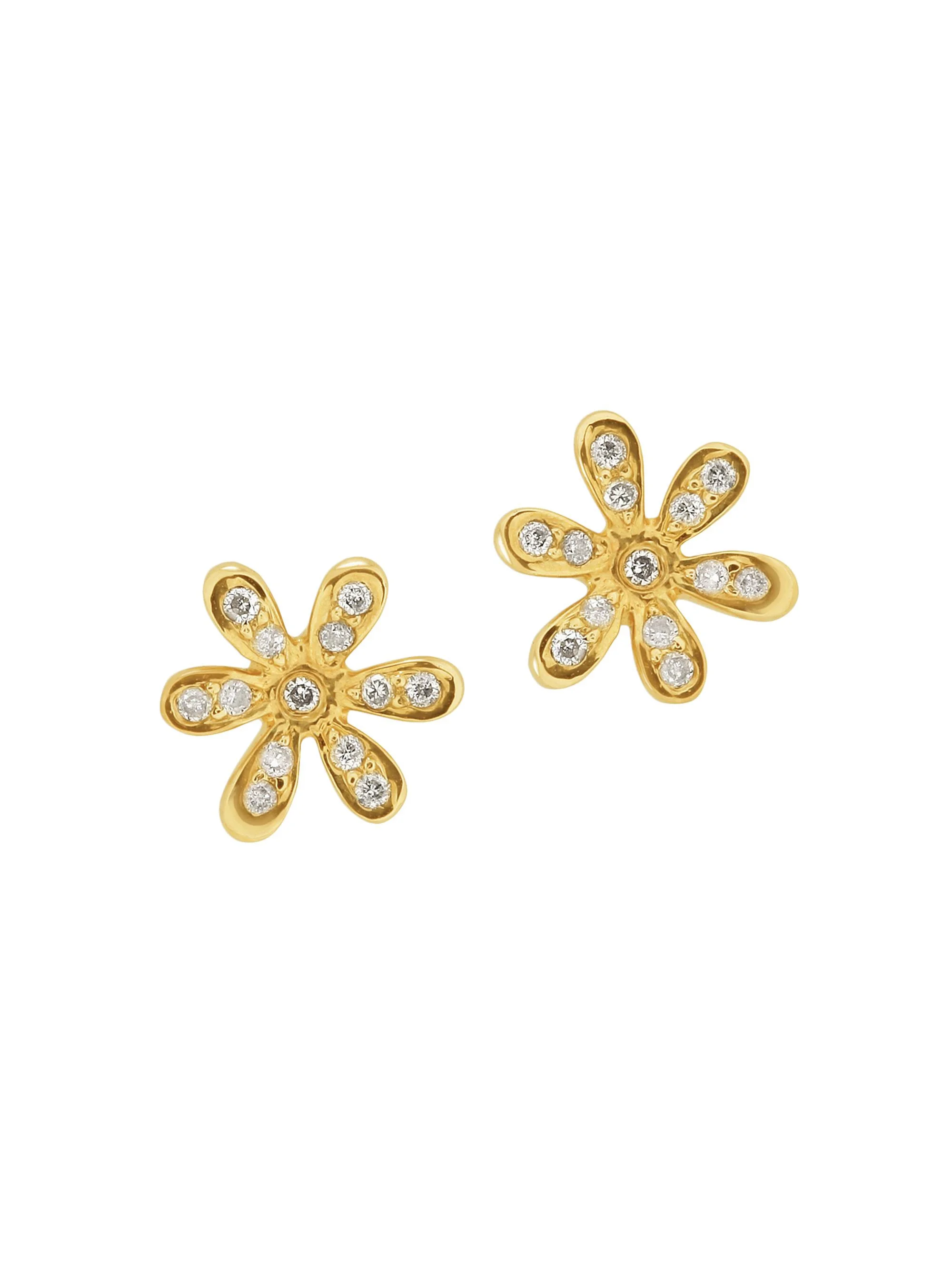 Women's 14K Yellow Gold & Diamond Daisy Single Stud Earring - 1