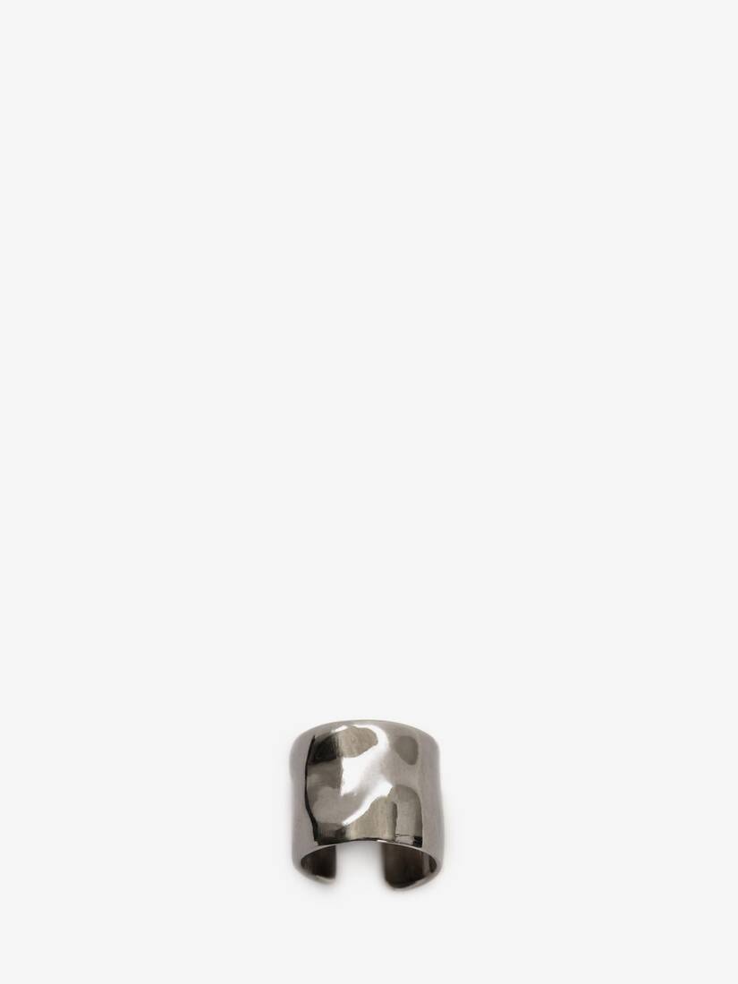 Molten Ear Cuff in Antique Silver 1