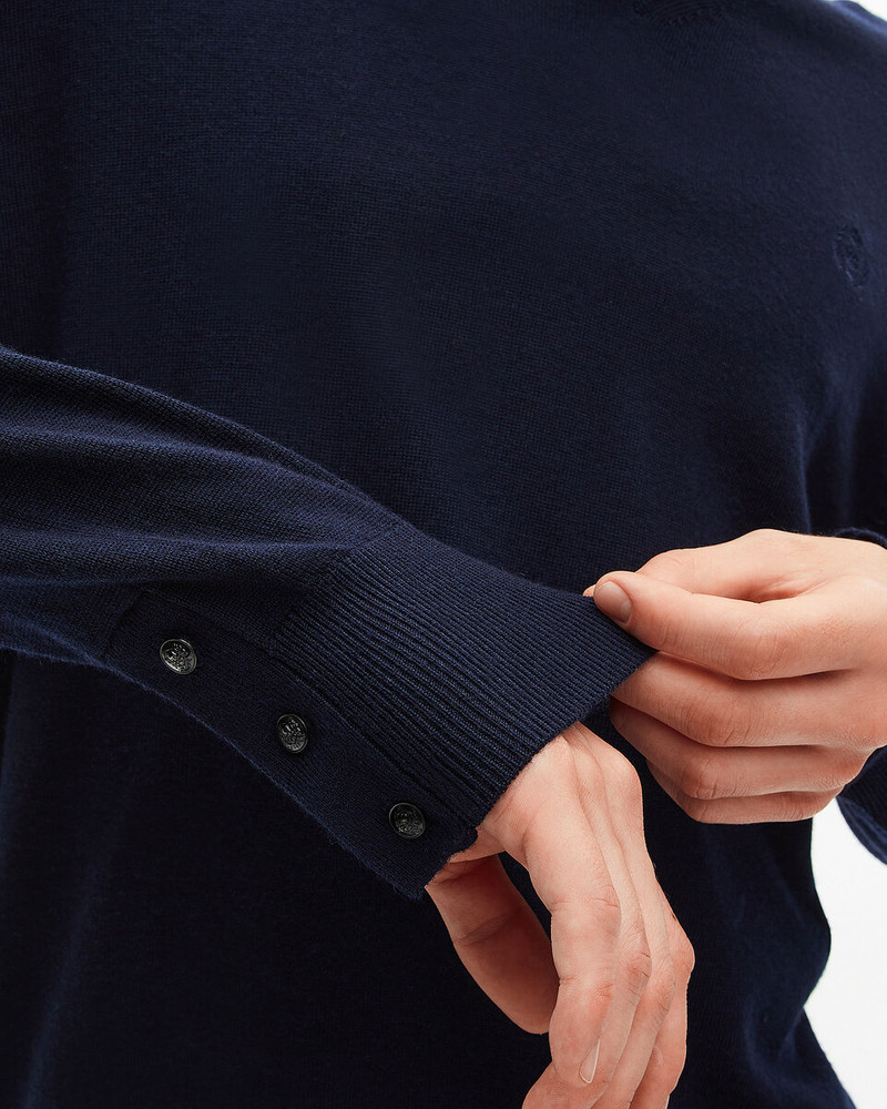 V-NECK SWEATER IN NAVY MERINO WOOL 5