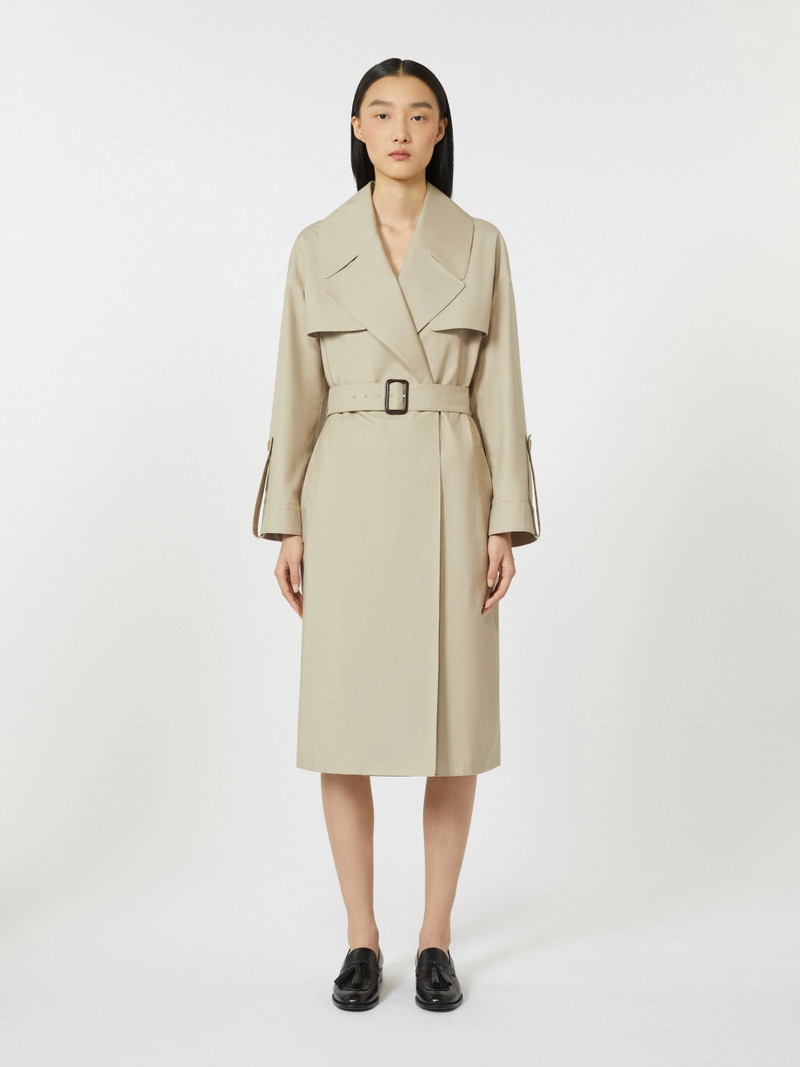AMOUR Belted water-repellent twill trench coat - SAND 3