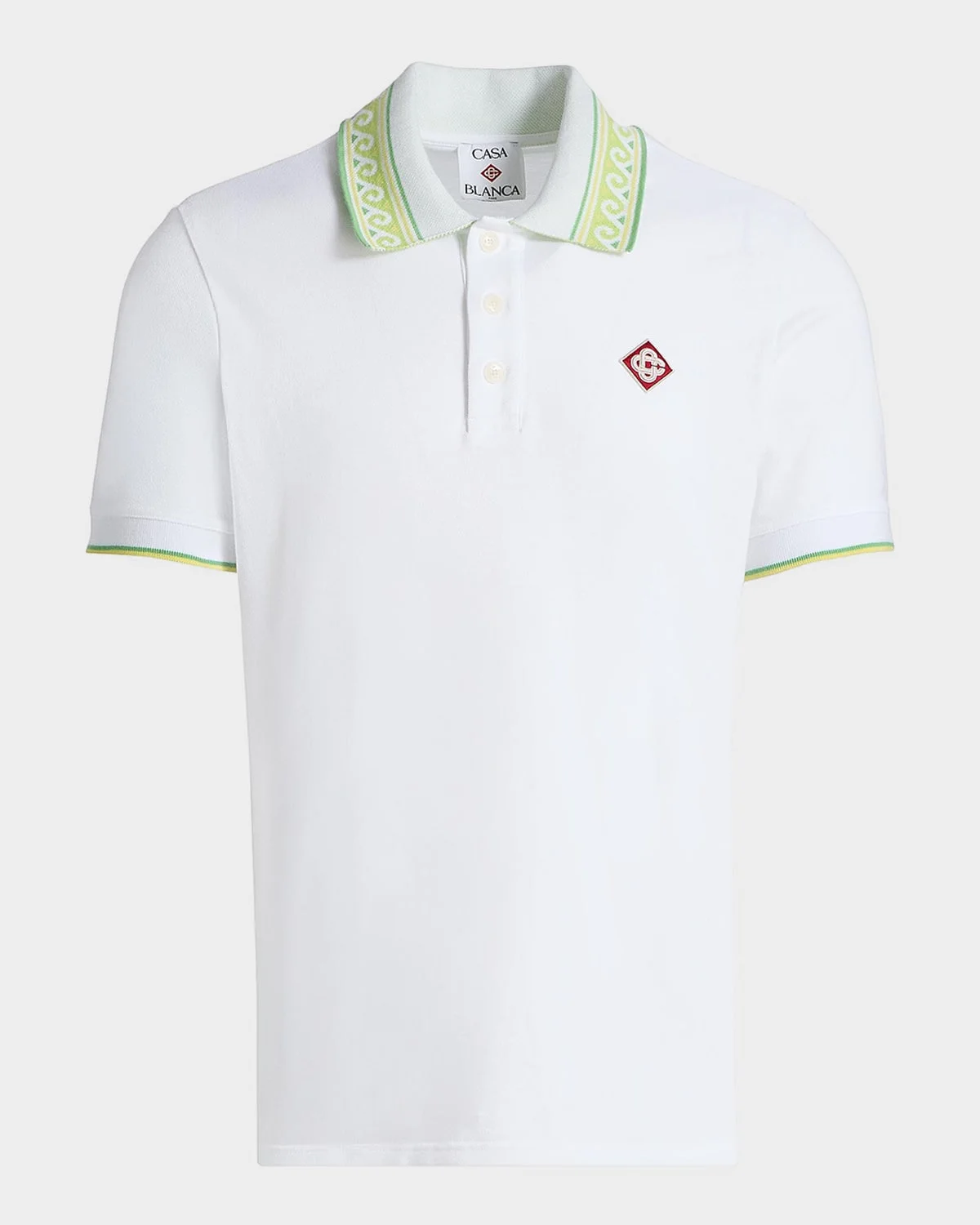 Men & apos;s Contrast-Trim Cotton Polo Shirt - 1