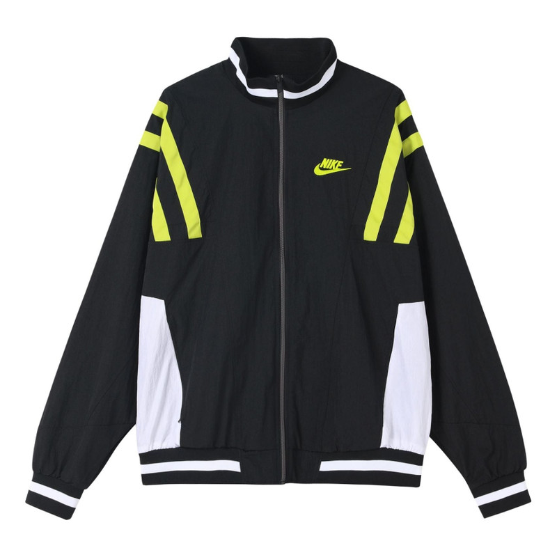 Nike Sportswear Contrasting Colors Sports Woven Logo Jacket Black CJ4922-010 1