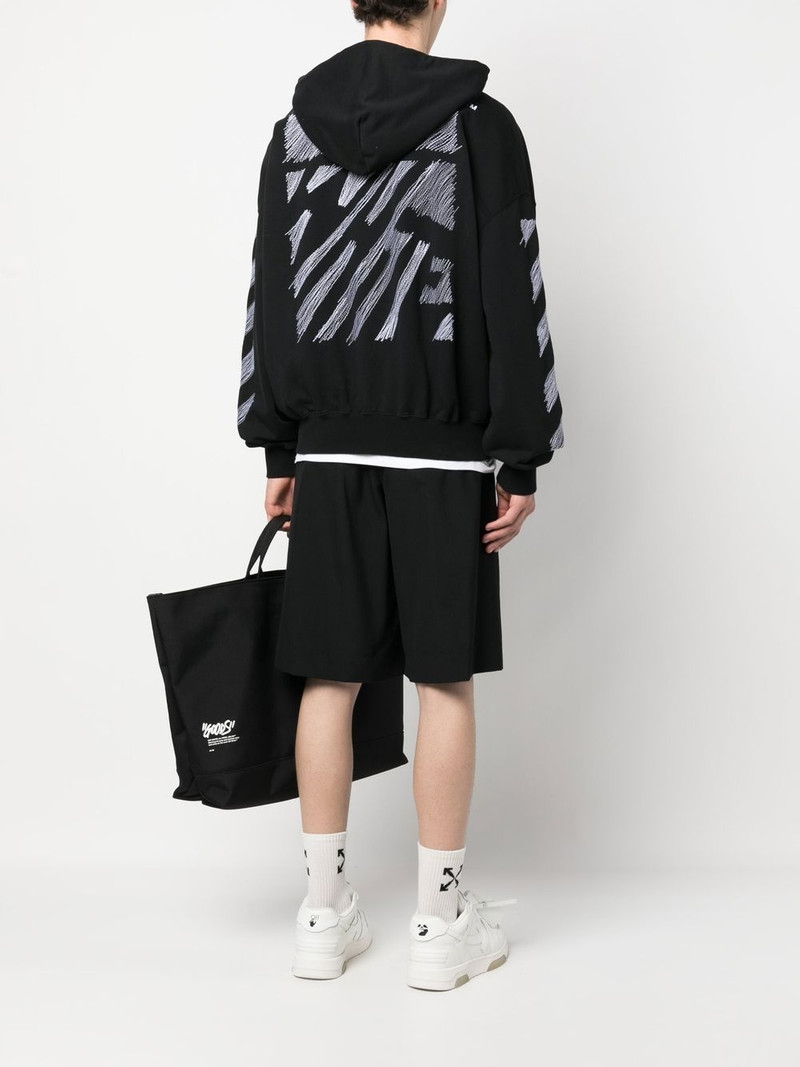 Off-White Scribble Diag-print cotton hoodie outlook